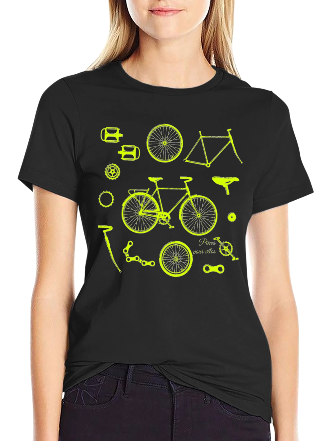 Bike Parts Graphic T-Shirt - Cycling Enthusiast Tee