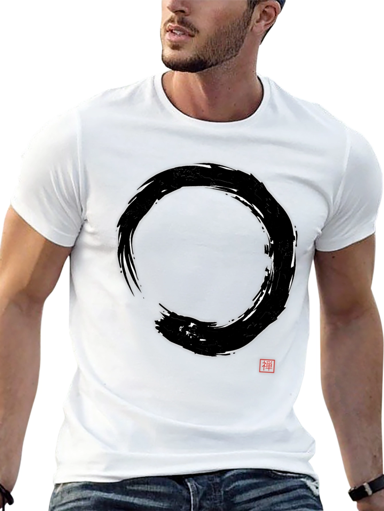 Zen Circle Graphic Tee - Stylish Black Shirt