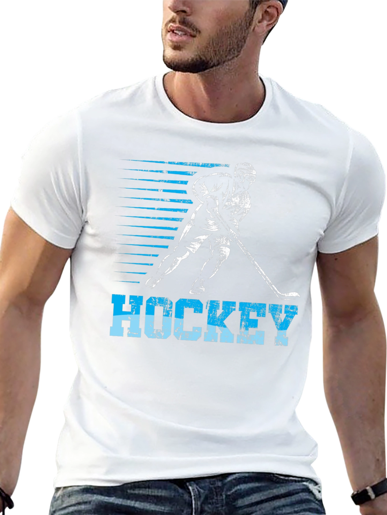 Hockey Player Graphic T-Shirt