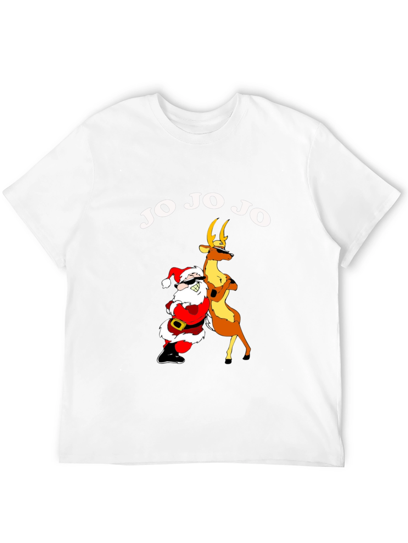 Funny Santa and Reindeer Graphic Tee