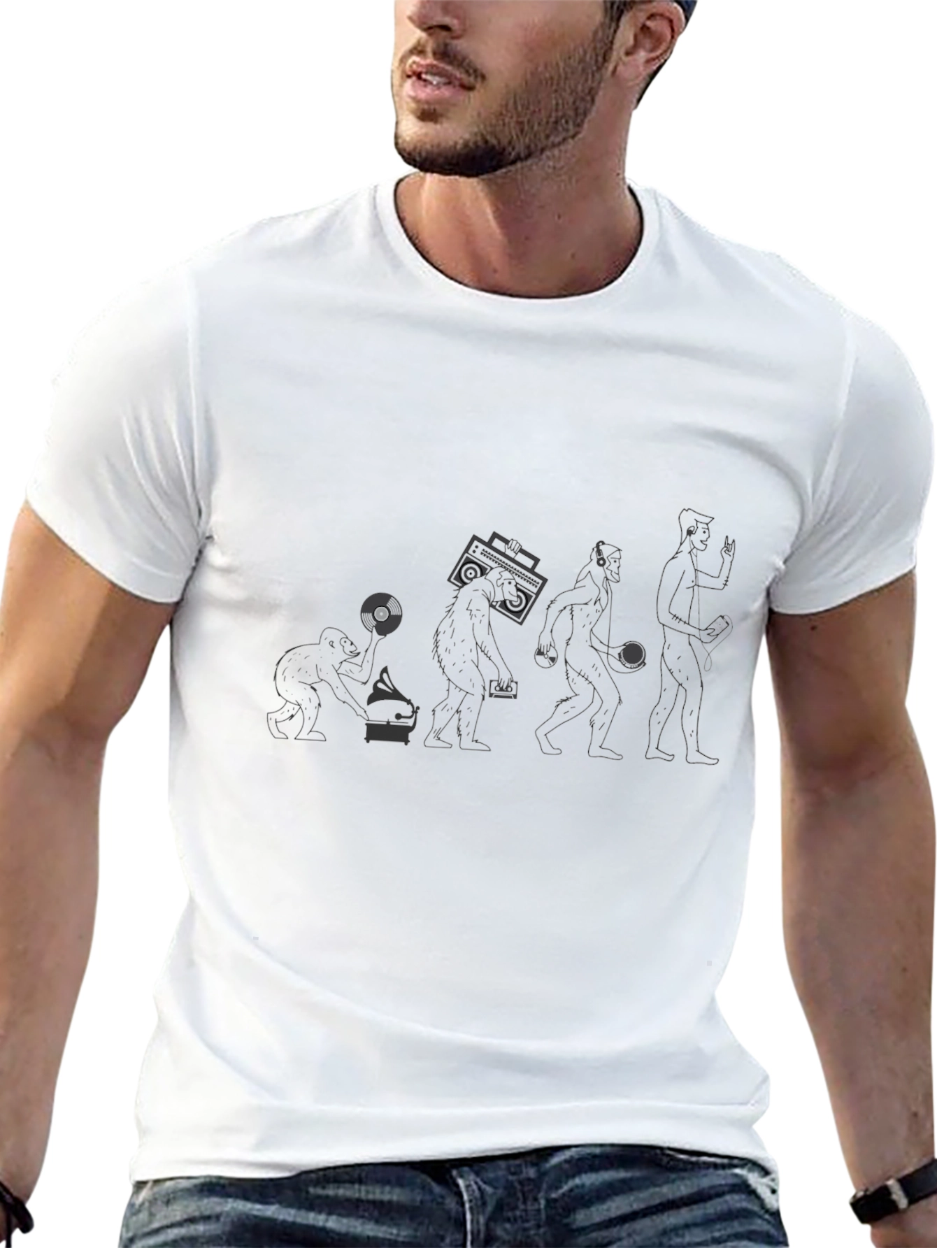 Evolution of Music Black T-Shirt