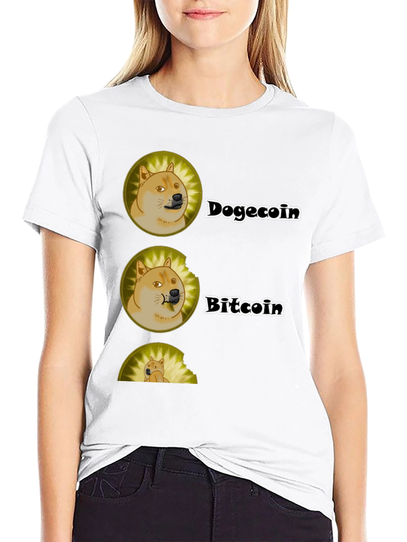 Dogecoin vs Bitcoin Graphic T-Shirt - Crypto Tee