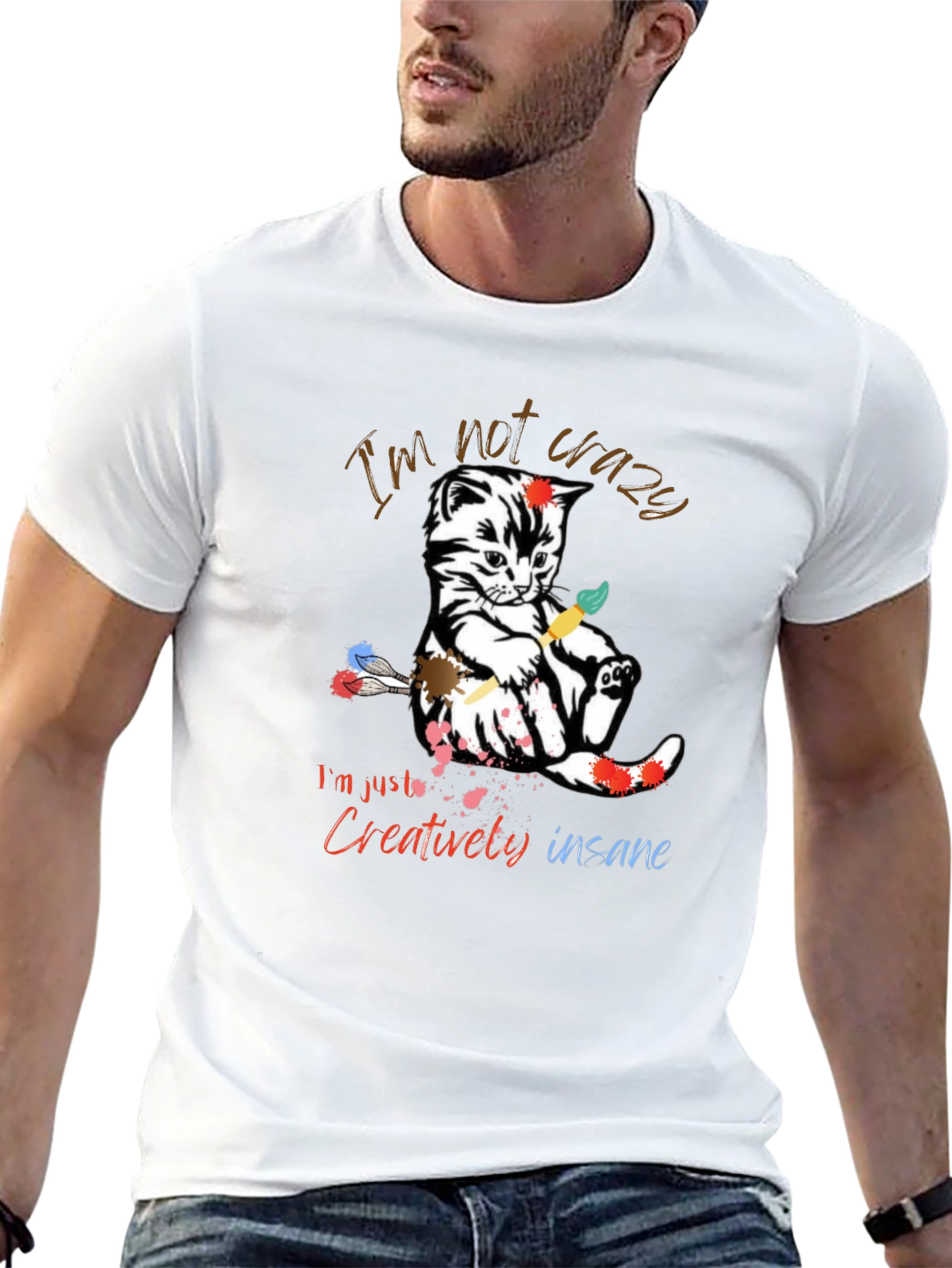 Crazy Cat Artist T-Shirt