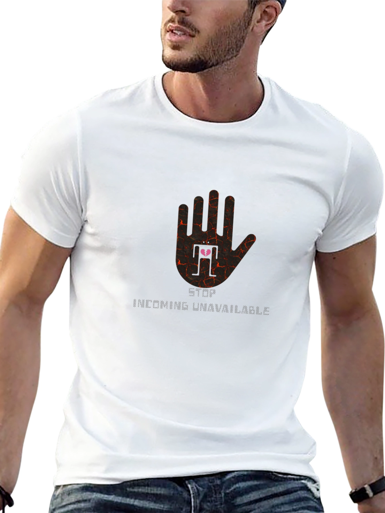 Unavailable Heart Graphic Black T-Shirt