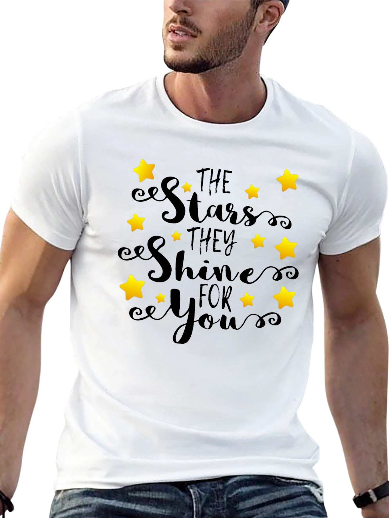 Stars Shine for You Black Graphic Tee