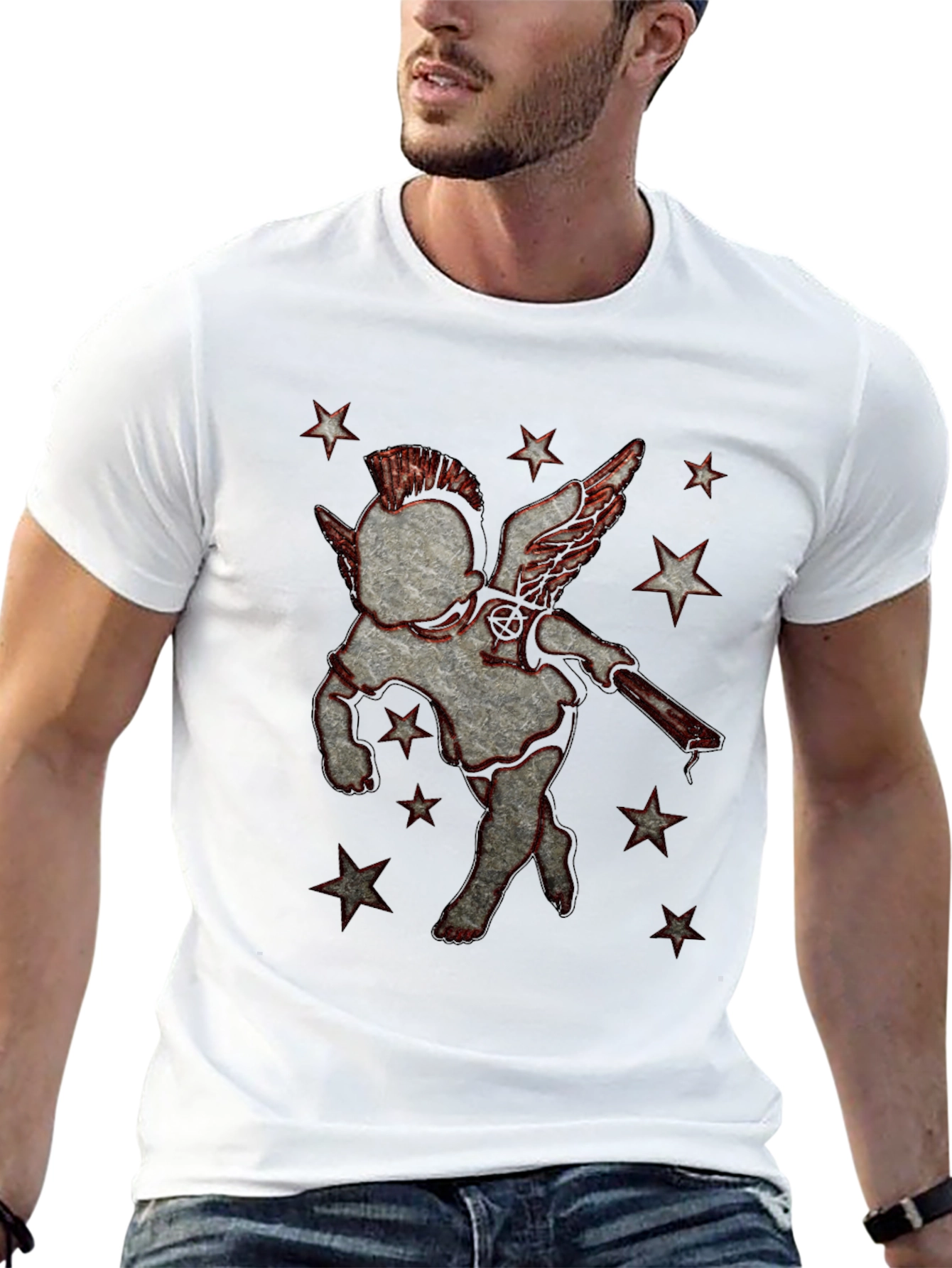 Punk Angel Graphic T-Shirt - Black Cotton Tee