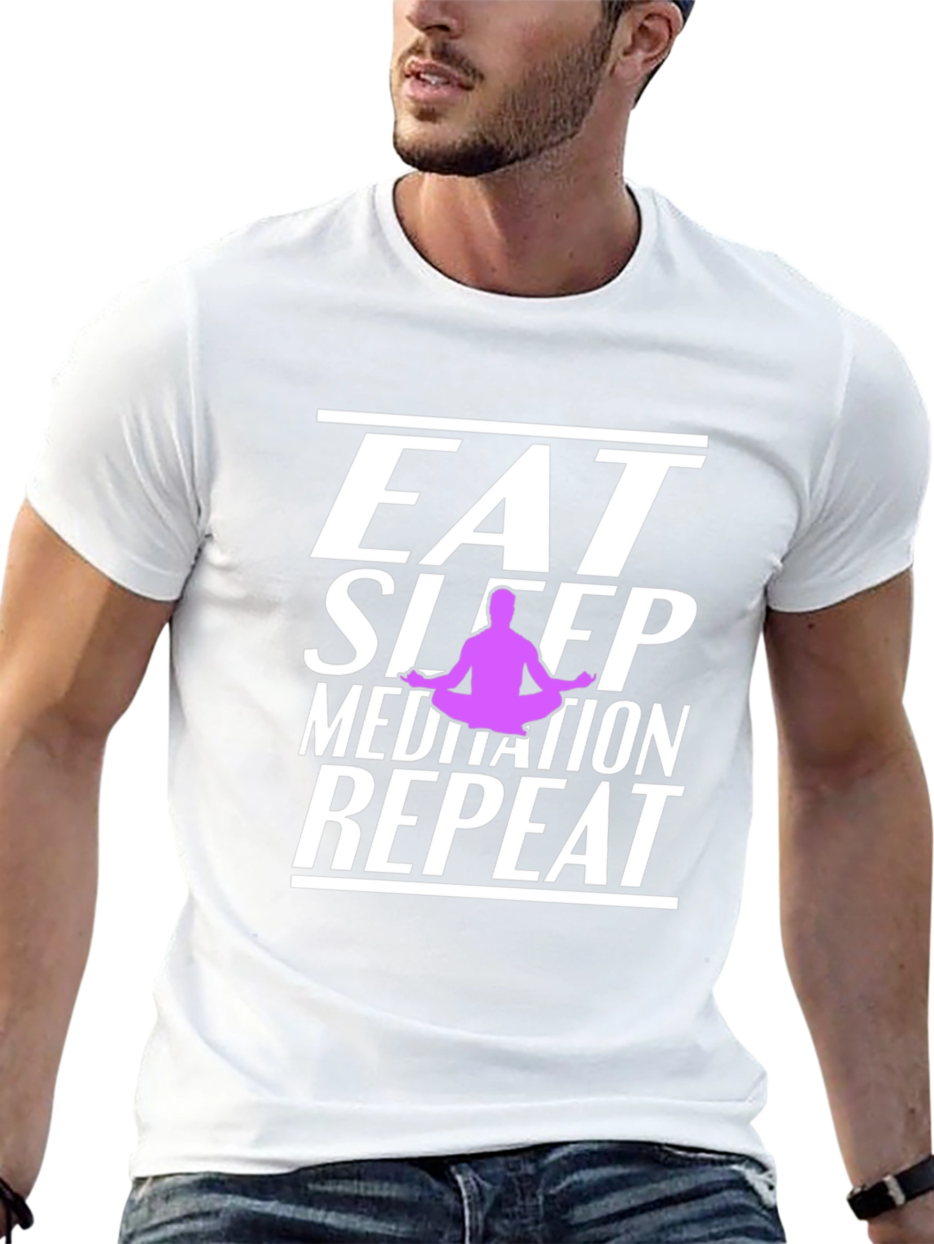 Eat Sleep Meditate Repeat Graphic T-Shirt