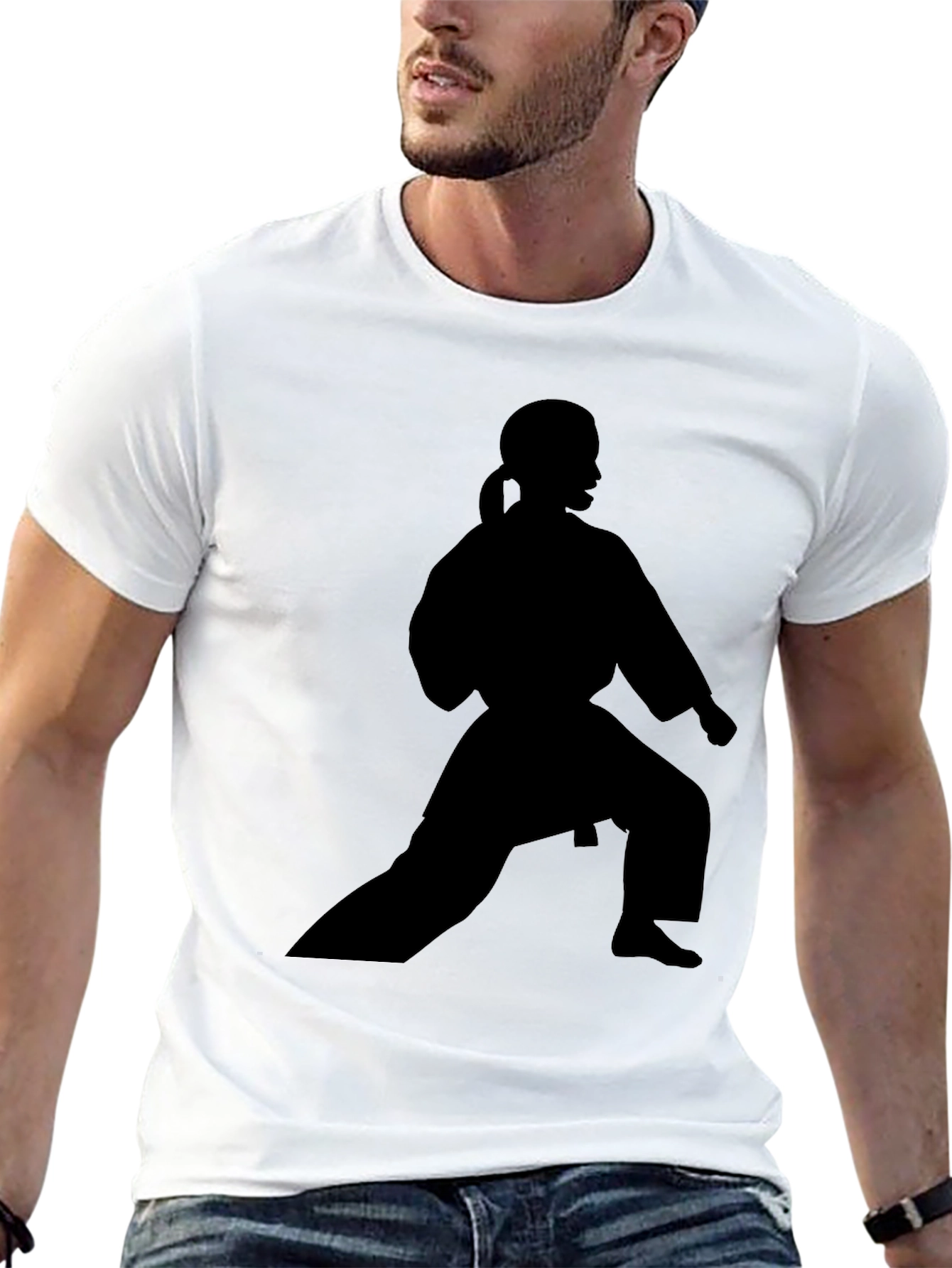Karate Silhouette Black T-Shirt