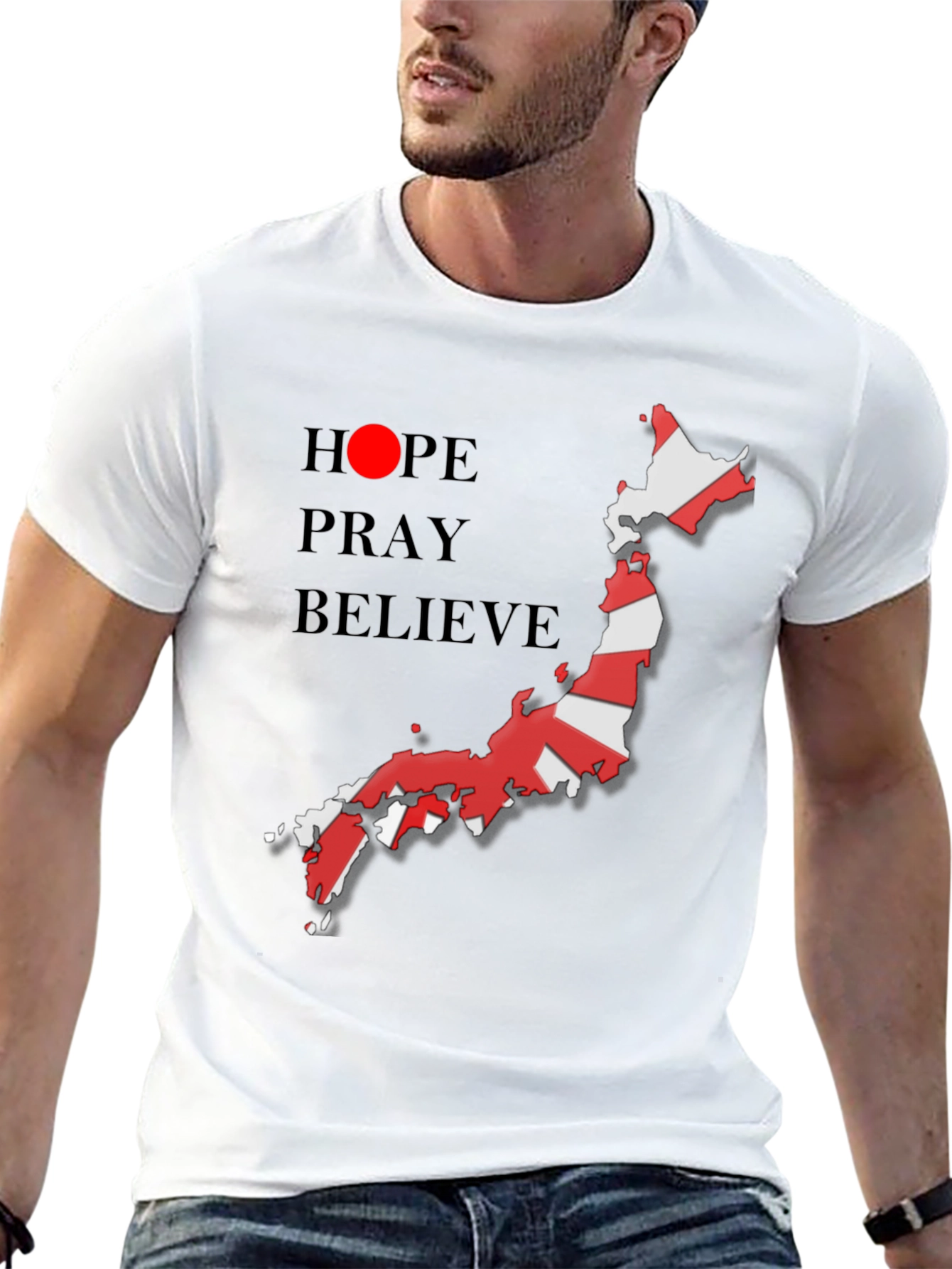 Hope Pray Believe Japan Flag T-Shirt