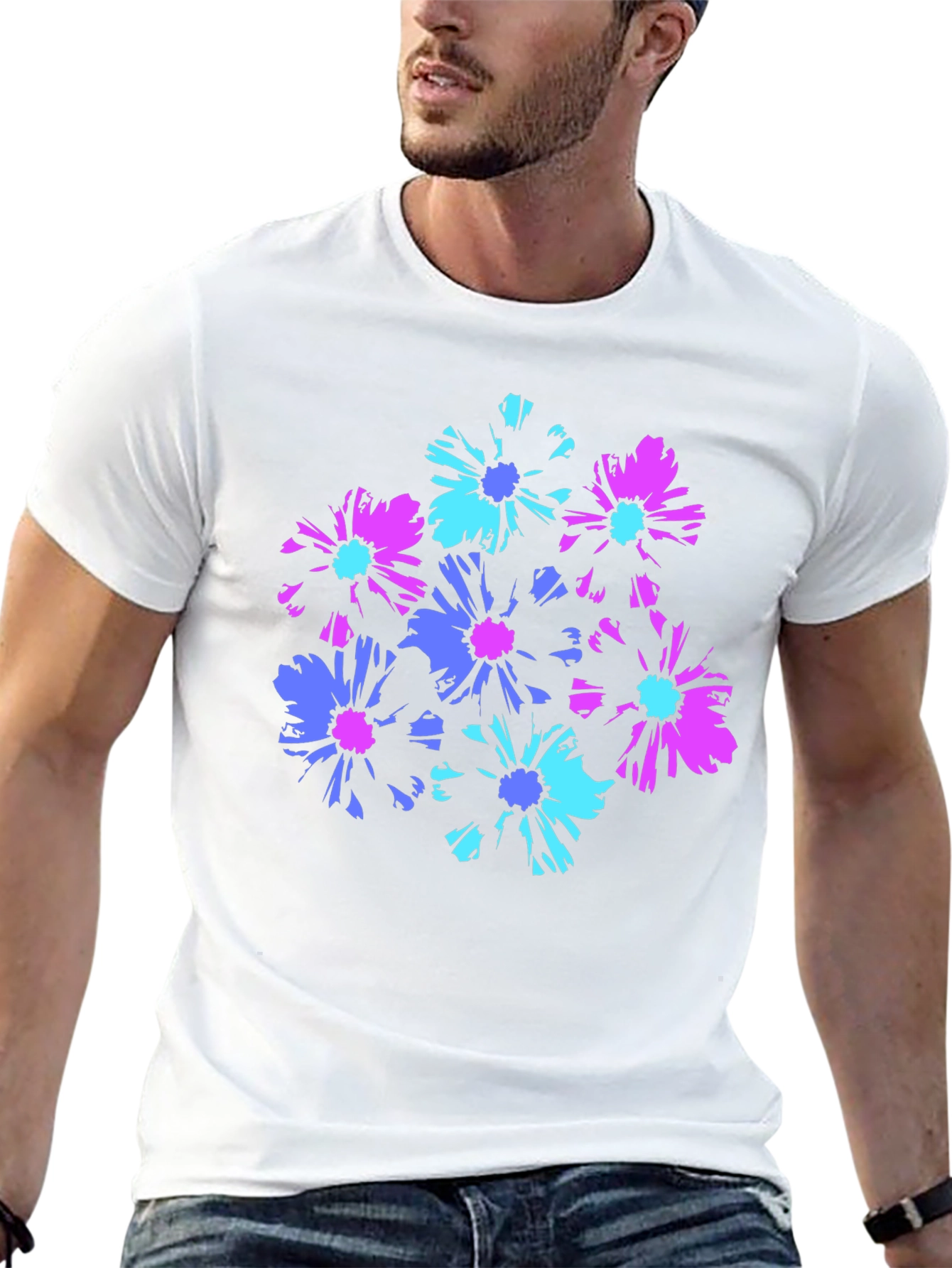 Floral Graphic Black T-Shirt