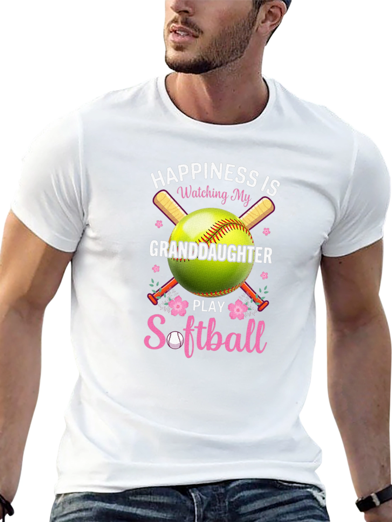 Happiness Watching My Granddaughter Play Softball T-Shirt