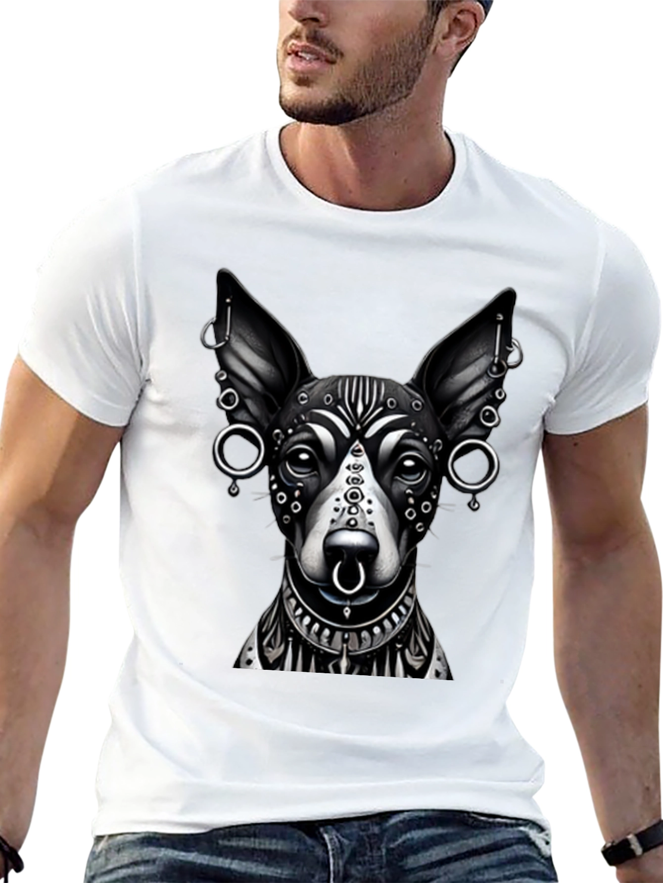 Dog Tattoo Art Black T-Shirt