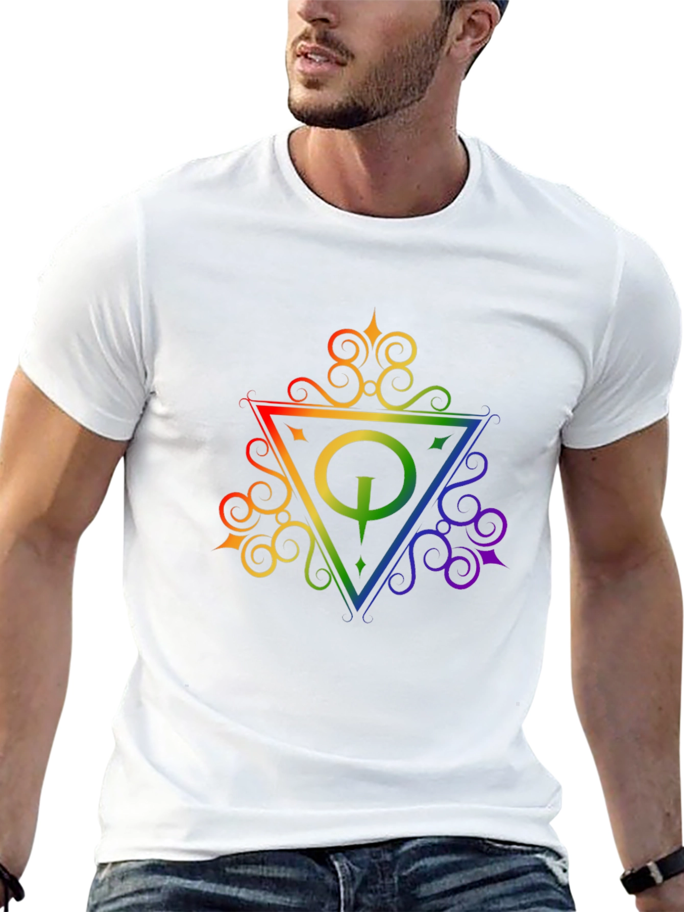 Rainbow Quake Logo Black T-Shirt