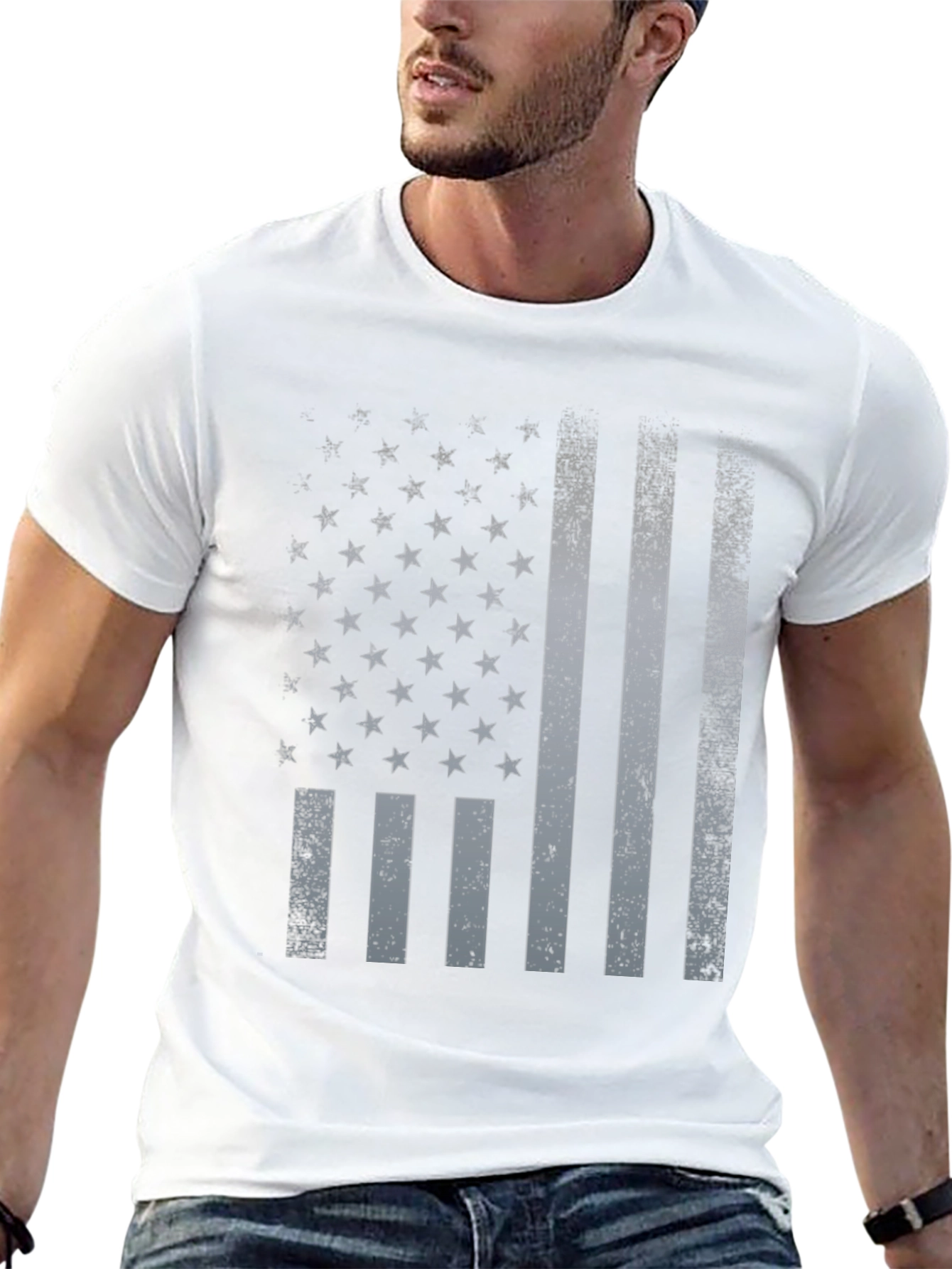 Distressed American Flag Graphic T-Shirt