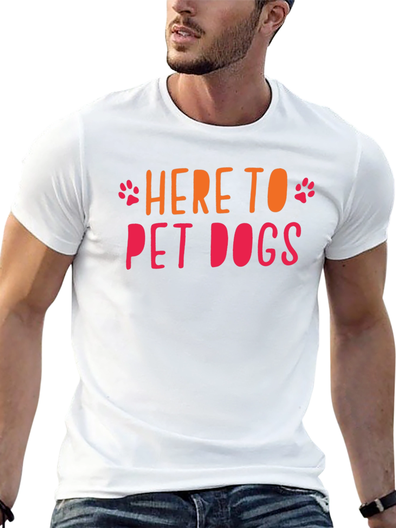 Here to Pet Dogs Graphic Tee