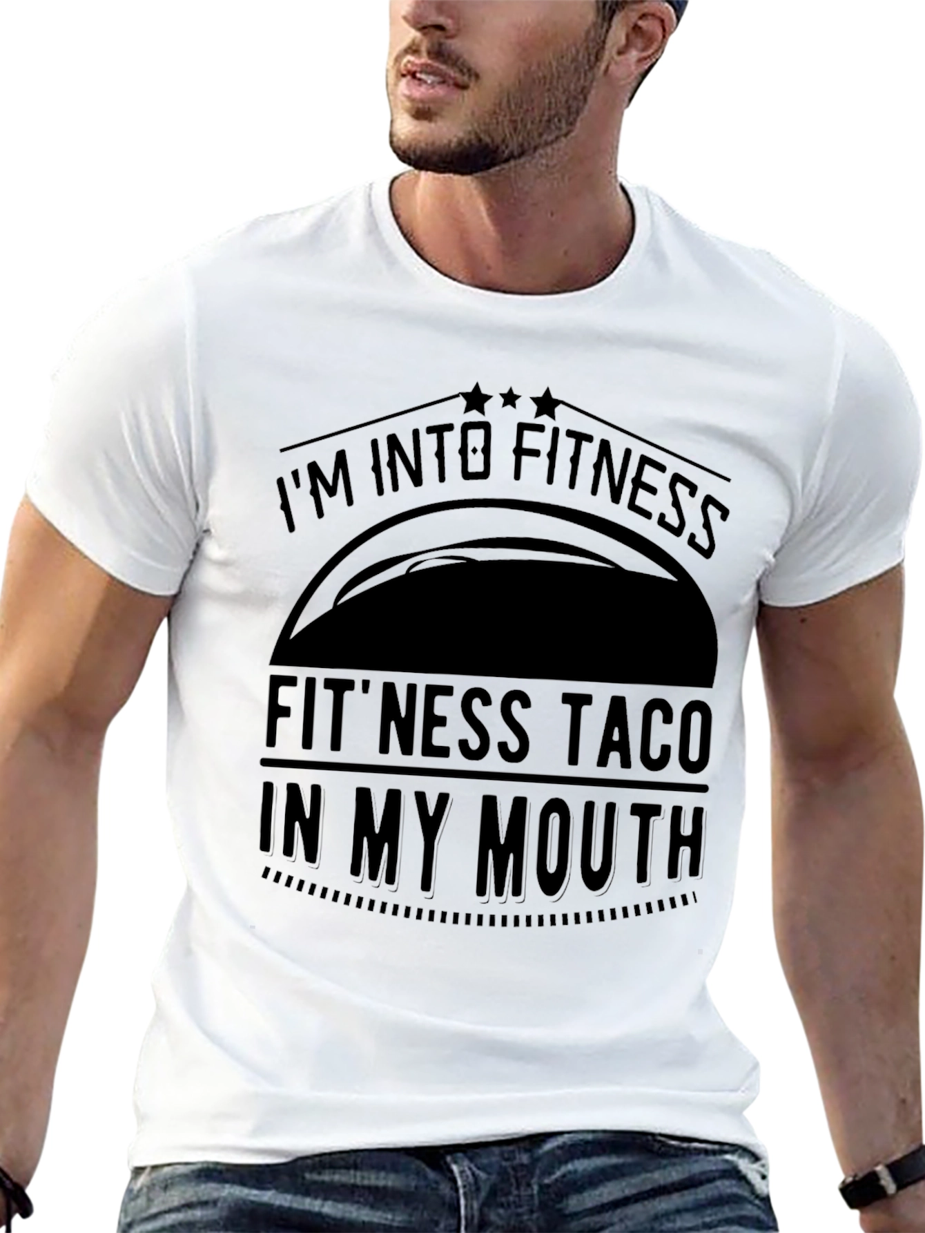 Fitness Taco Graphic Mens Black T-Shirt
