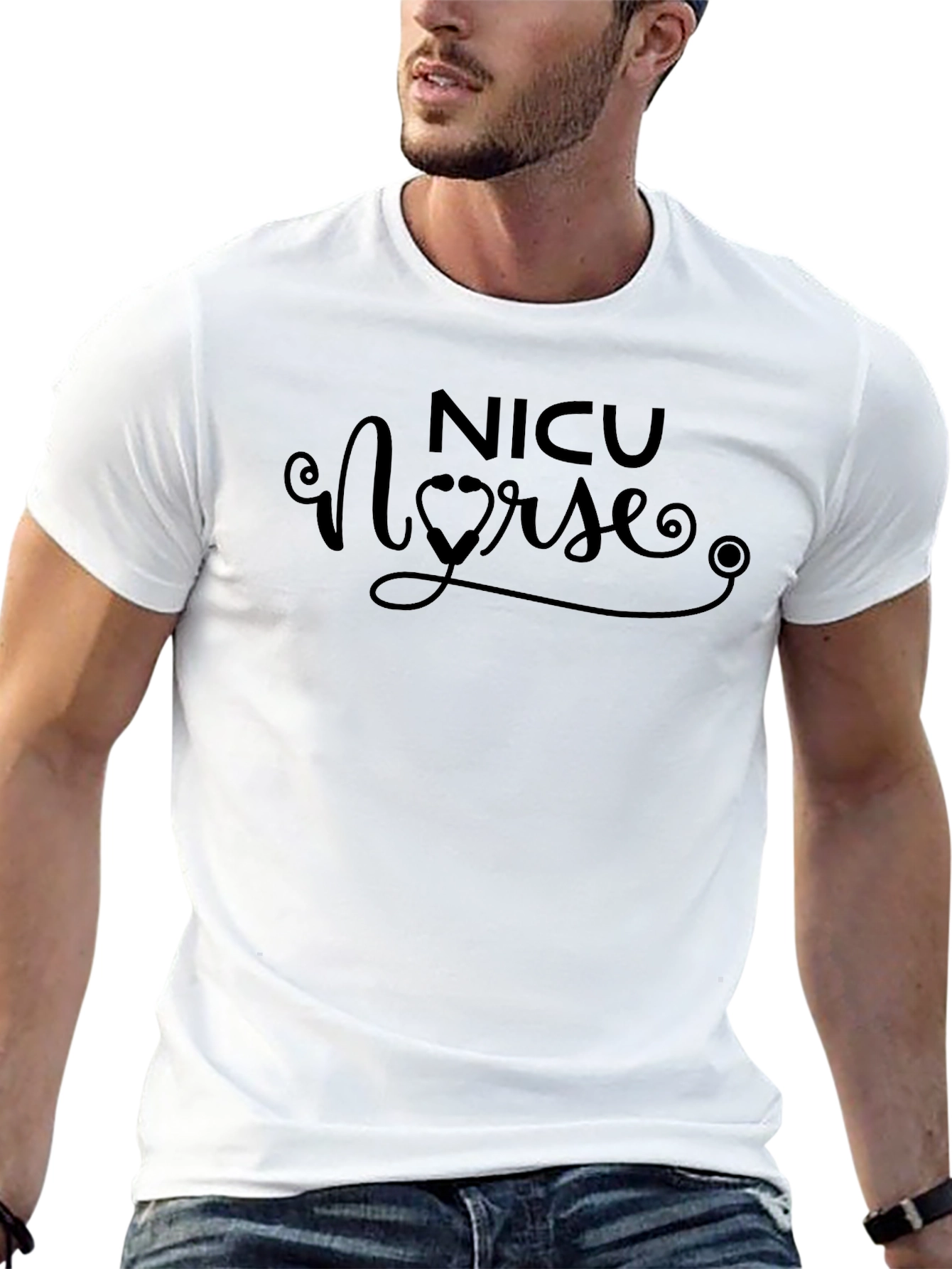 NICU Nurse Graphic Tee - Black Cotton T-Shirt
