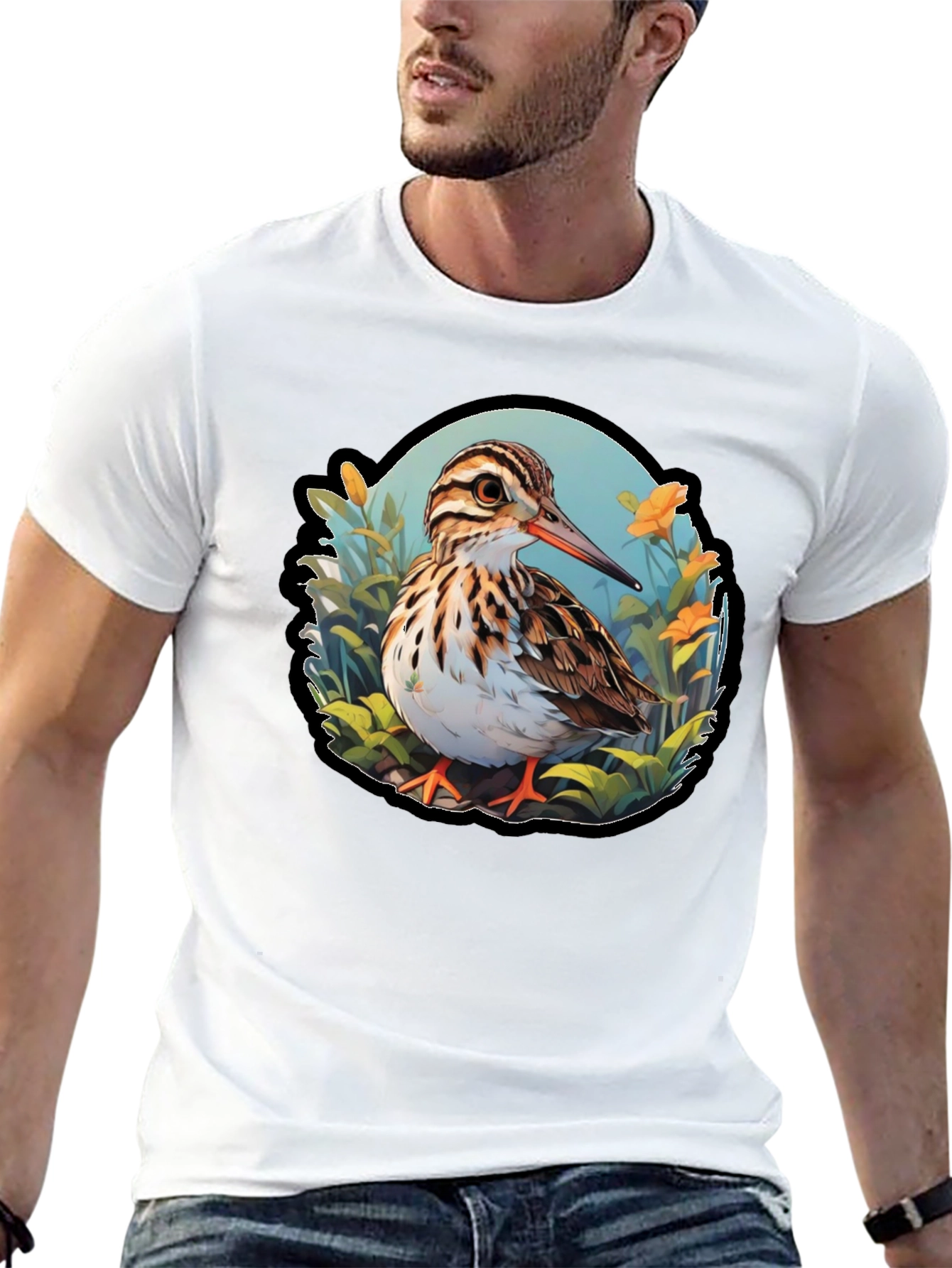 Sandpiper Bird Graphic Tee - Nature Inspired T-Shirt