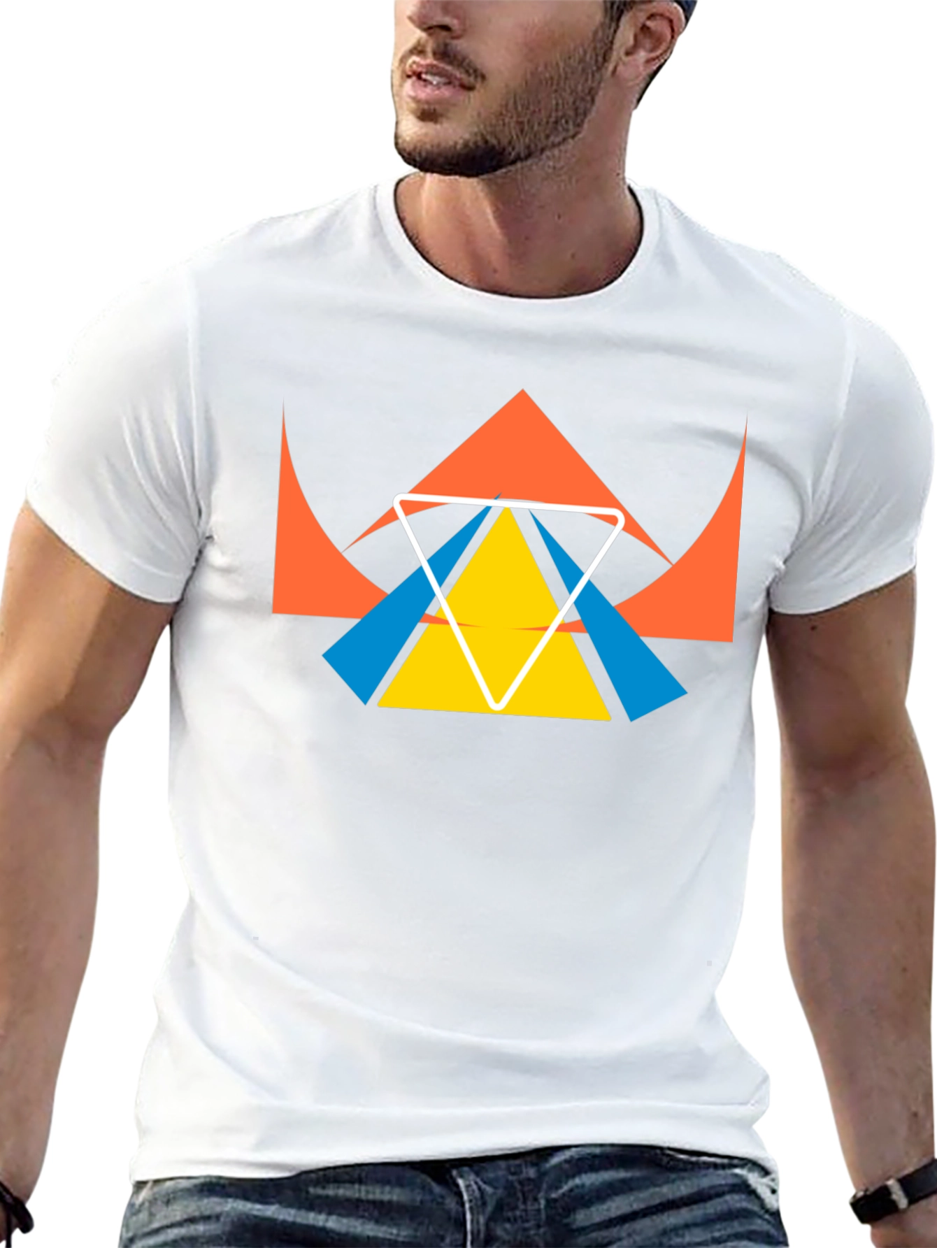 Geometric Graphic Tee - Modern Minimalist Design
