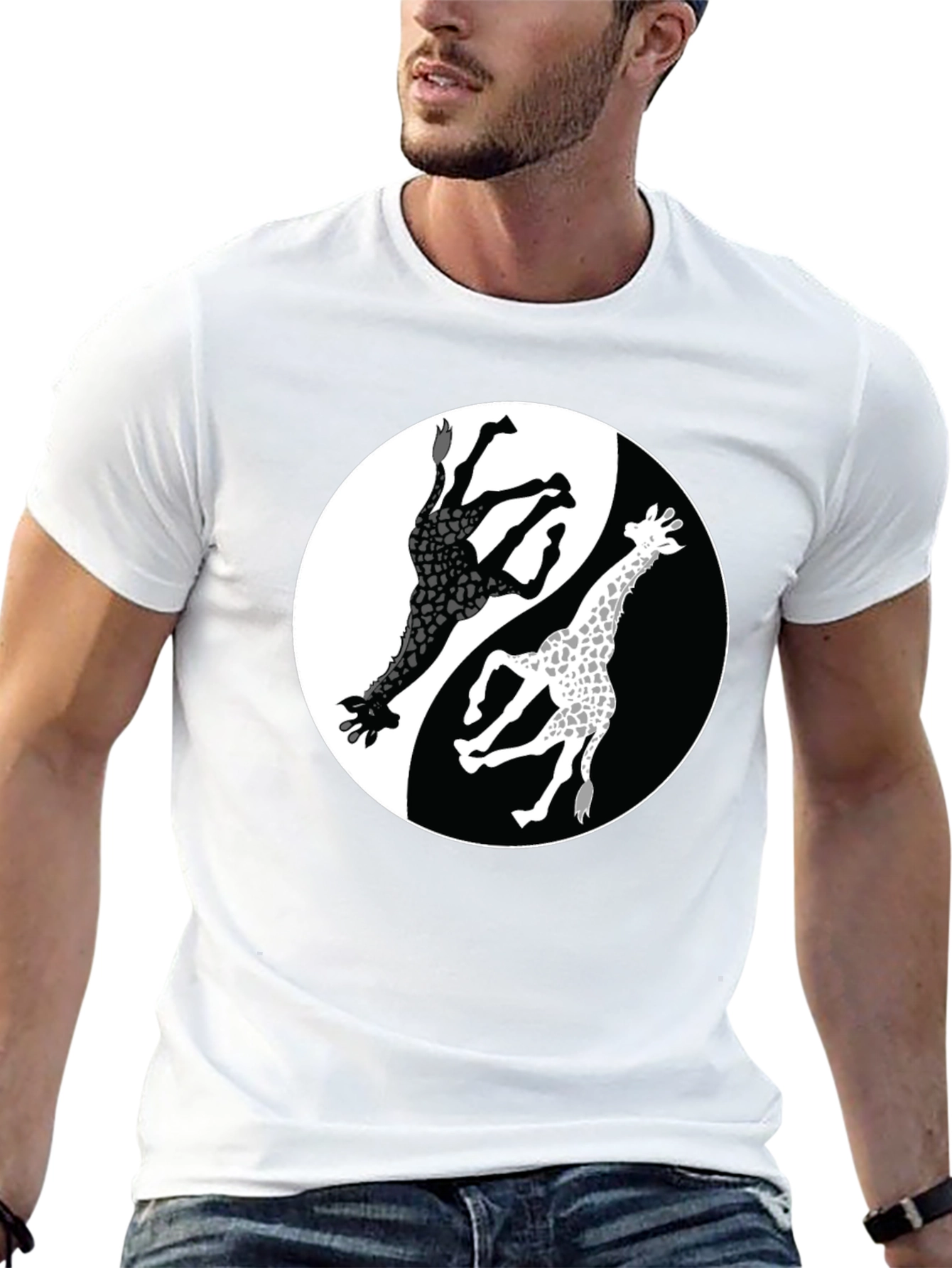 Yin Yang Giraffe Graphic Tee