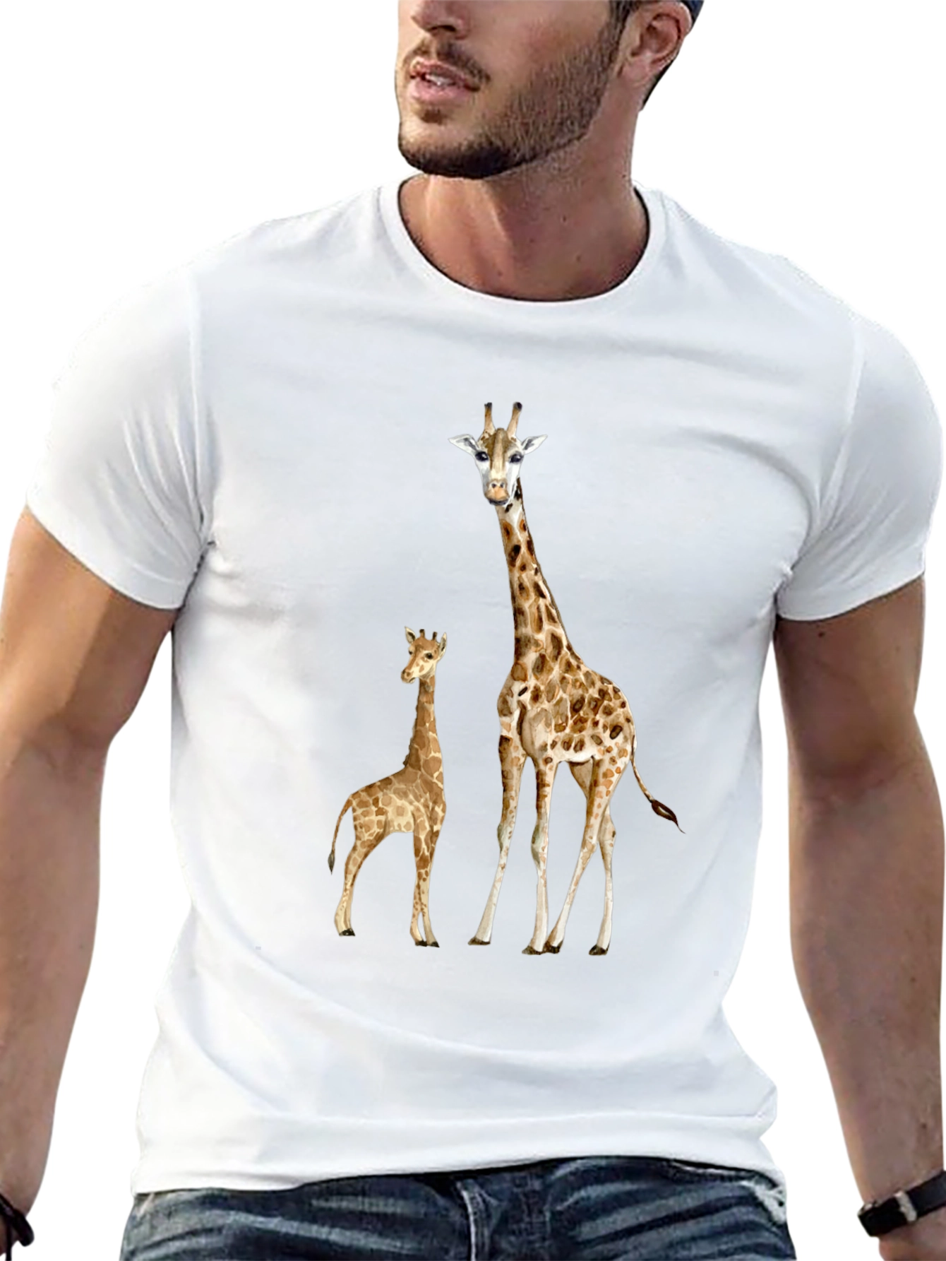 Giraffe Graphic Tee - Stylish Animal Print Shirt