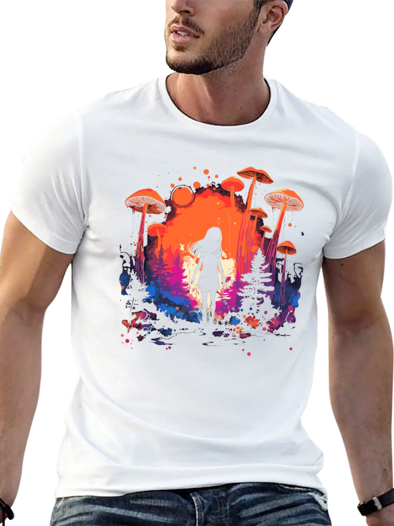 Mystical Mushroom Forest Graphic Tee