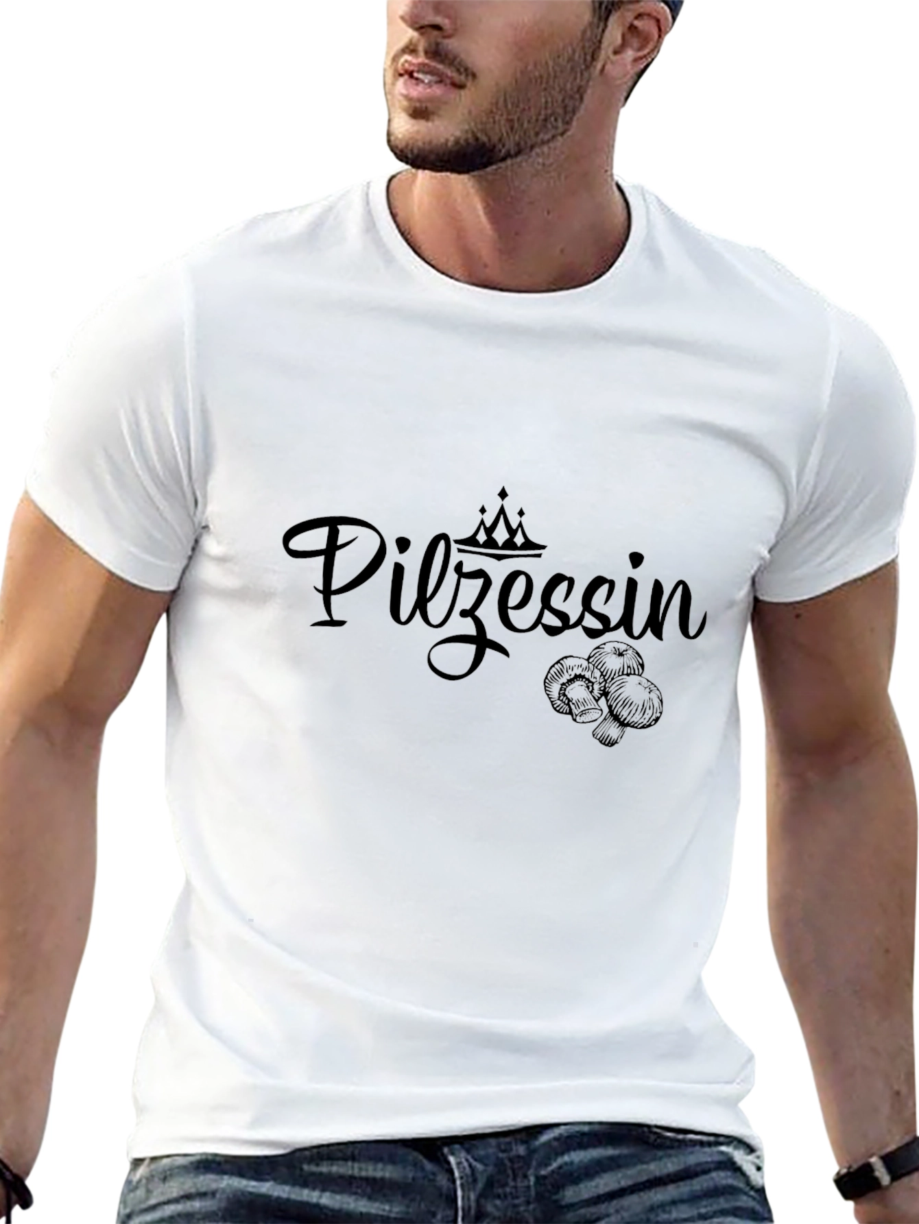 Pilzessin Crowned Mushroom Black T-Shirt