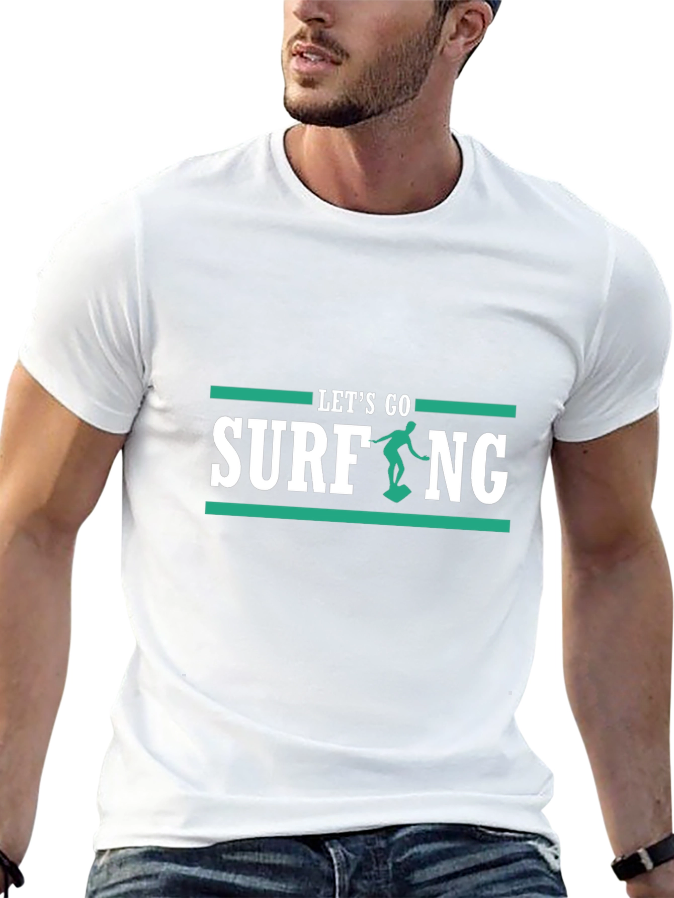 Lets Go Surfing Black T-Shirt