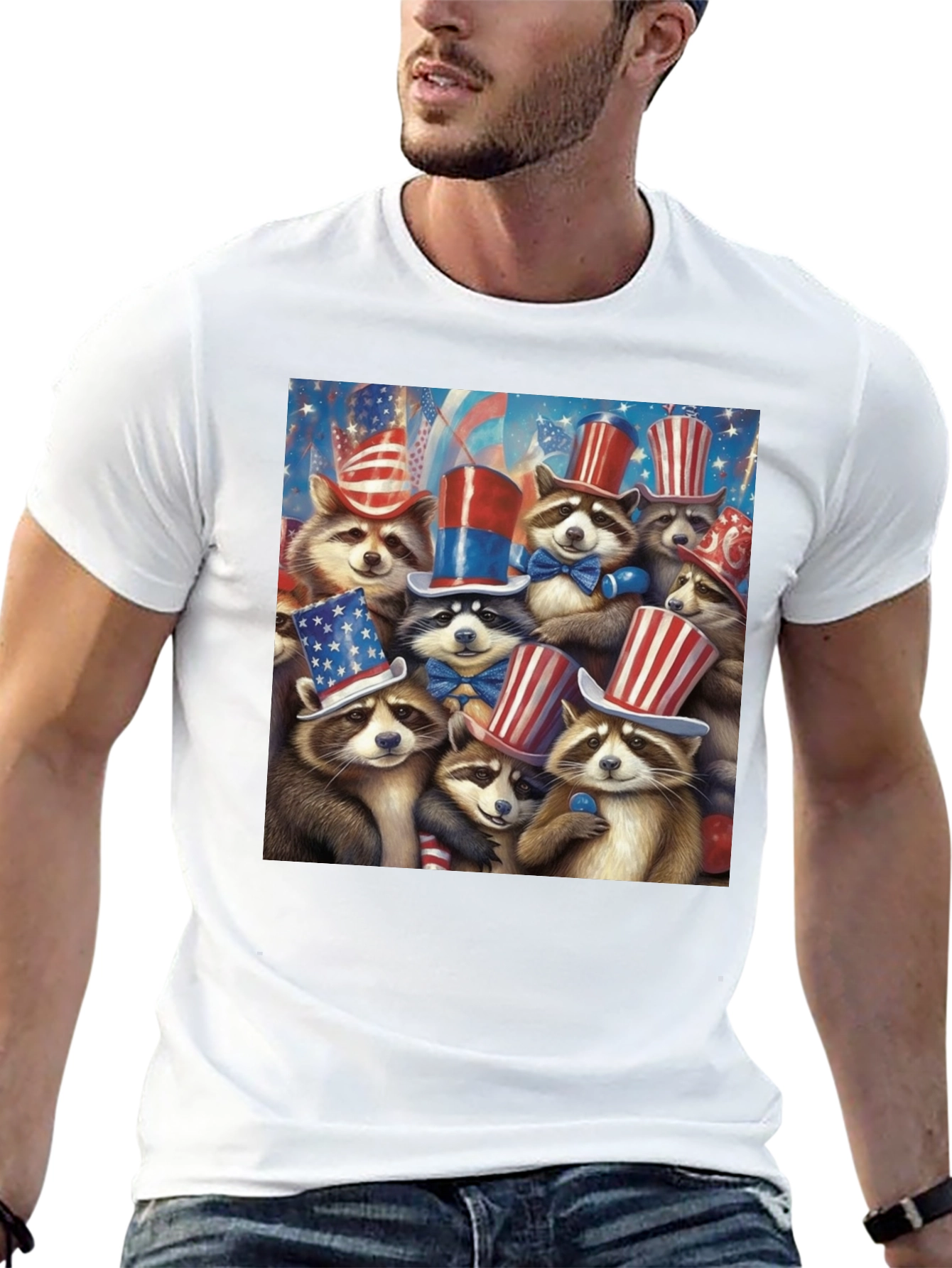 Patriotic Raccoons T-Shirt 4th July Celebration