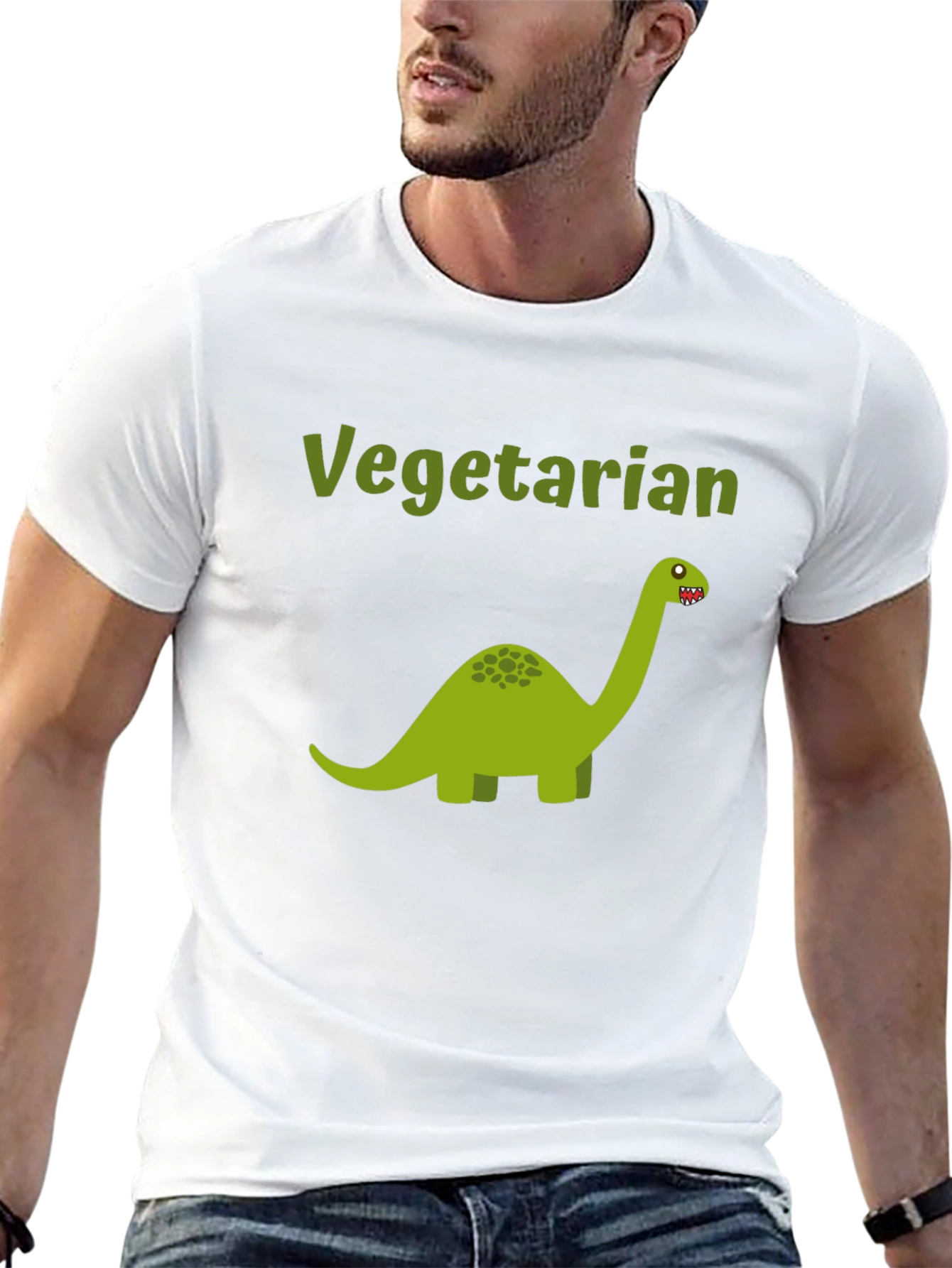 Vegetarian Dinosaur Graphic T-Shirt