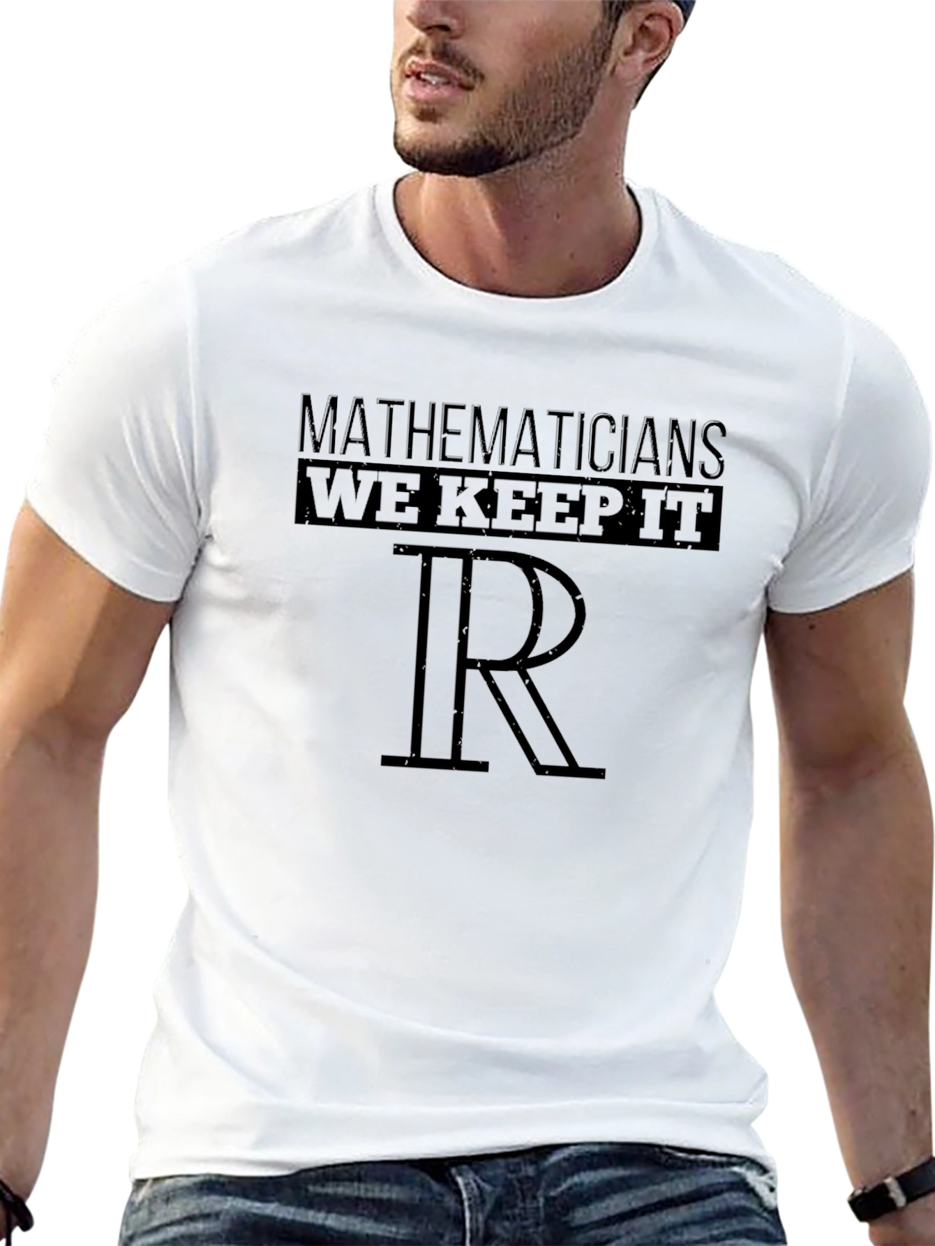 Mathematicians We Keep It Real Black Graphic T-Shirt