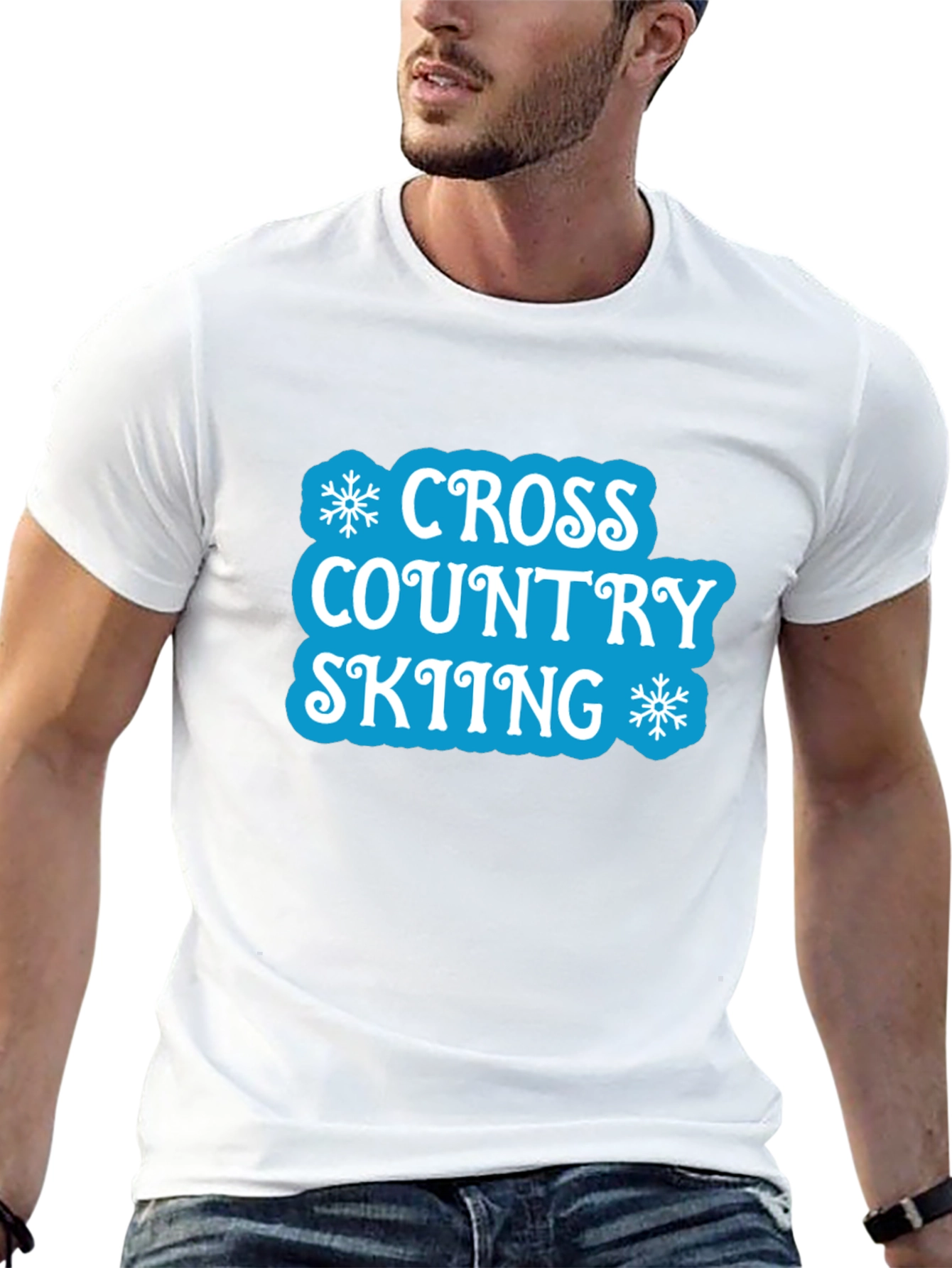 Cross Country Skiing Black T-Shirt