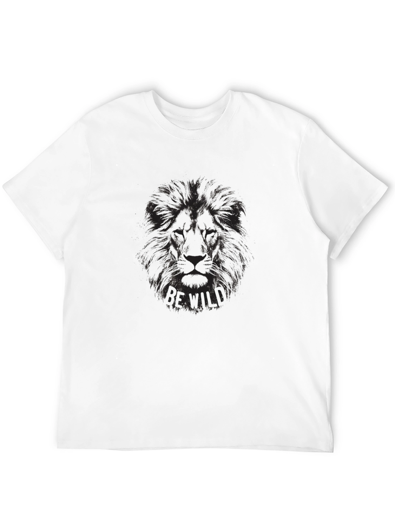 Be Wild Lion Graphic T-Shirt - Stylish Black Tee