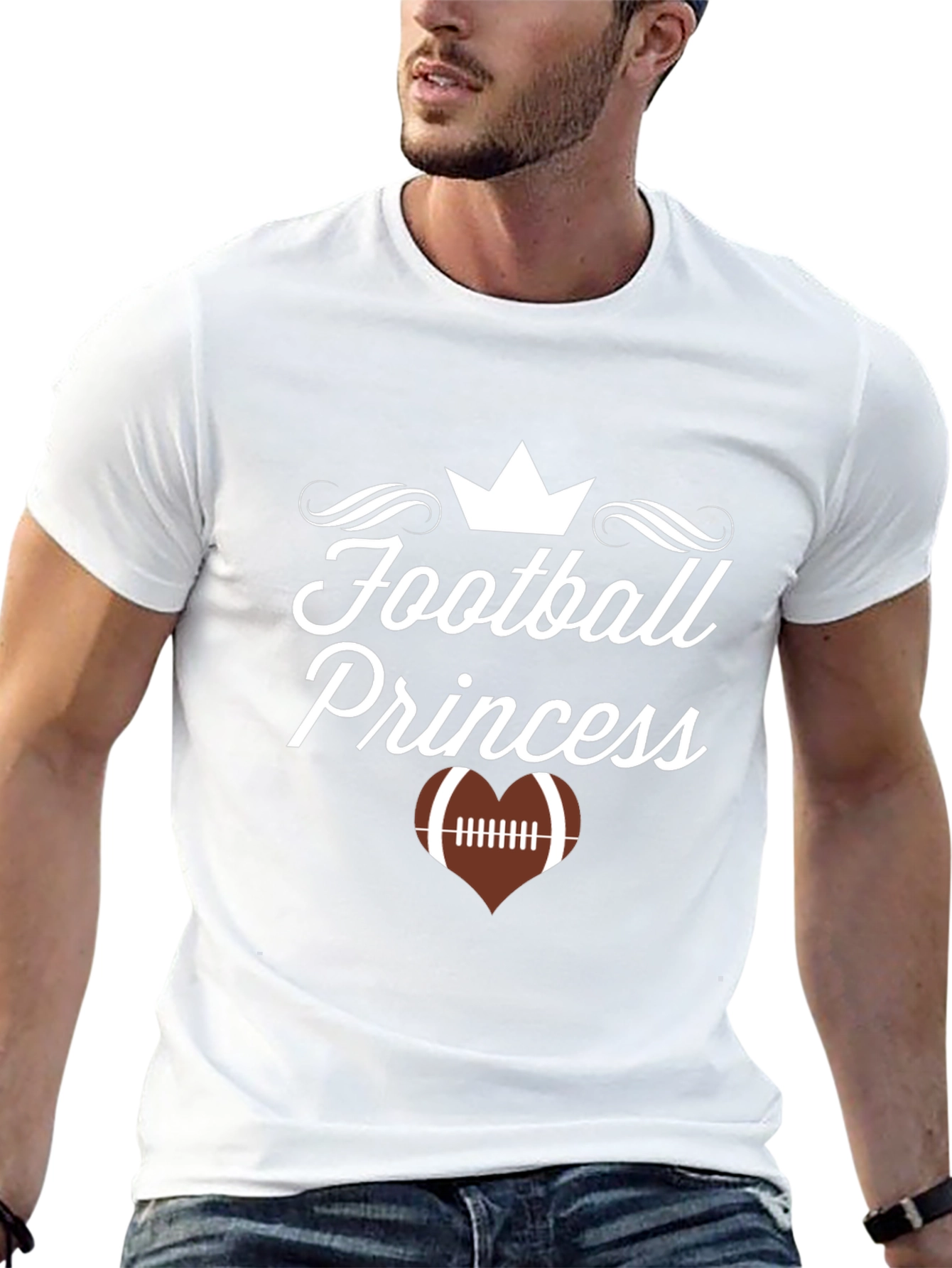 Football Princess Black Graphic T-Shirt