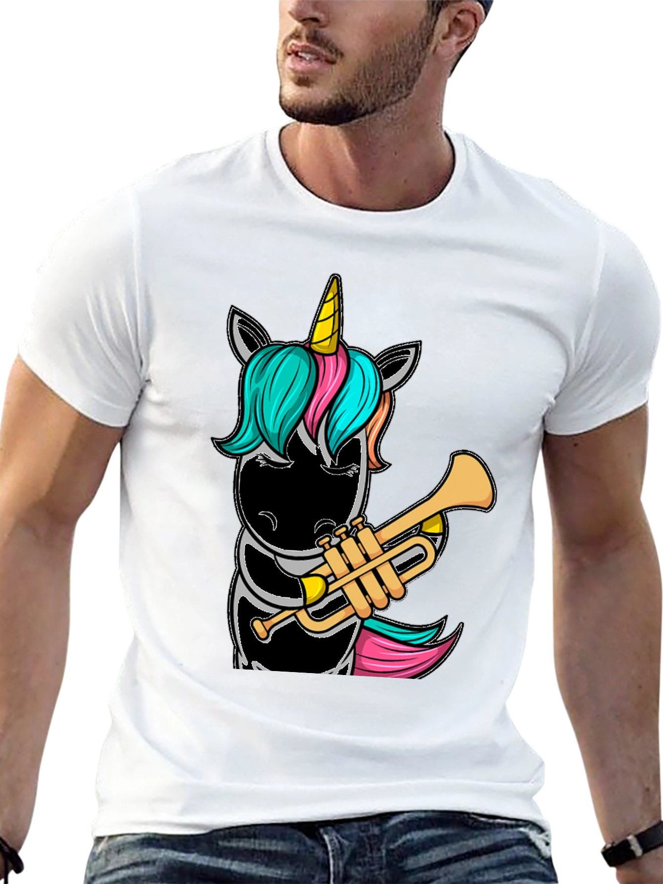 Unicorn Trumpet Player Graphic Tee