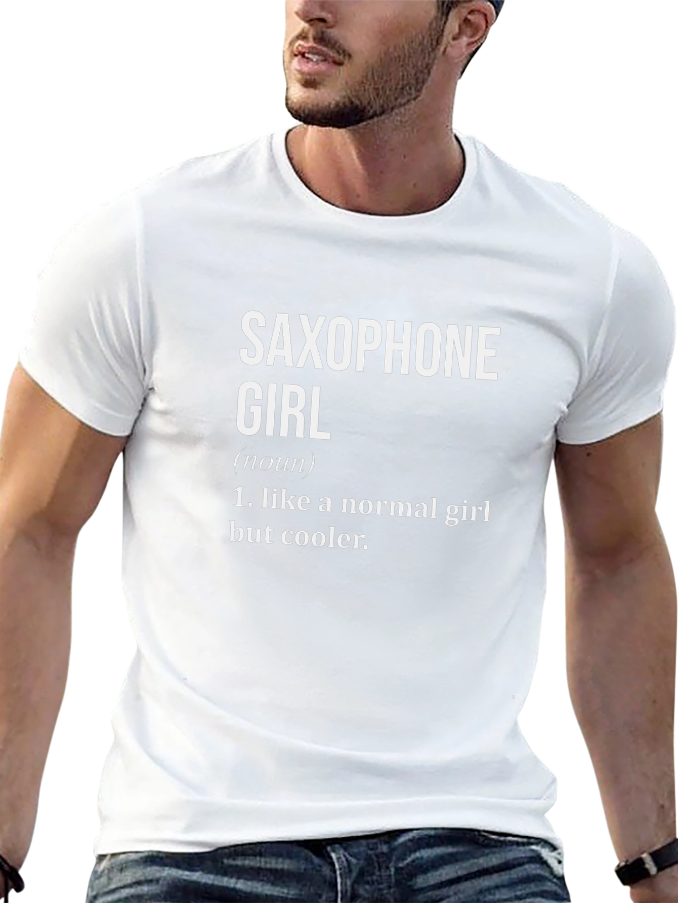 Saxophone Girl Definition Black T-Shirt