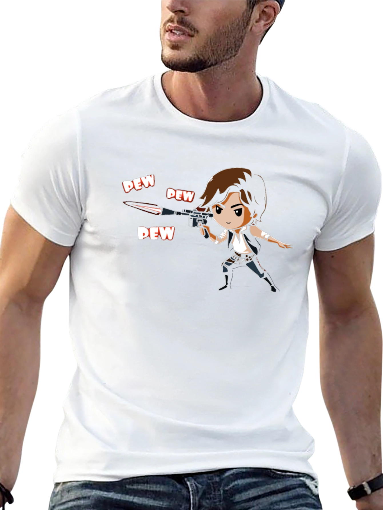 Han Solo Cartoon Style Graphic T-Shirt