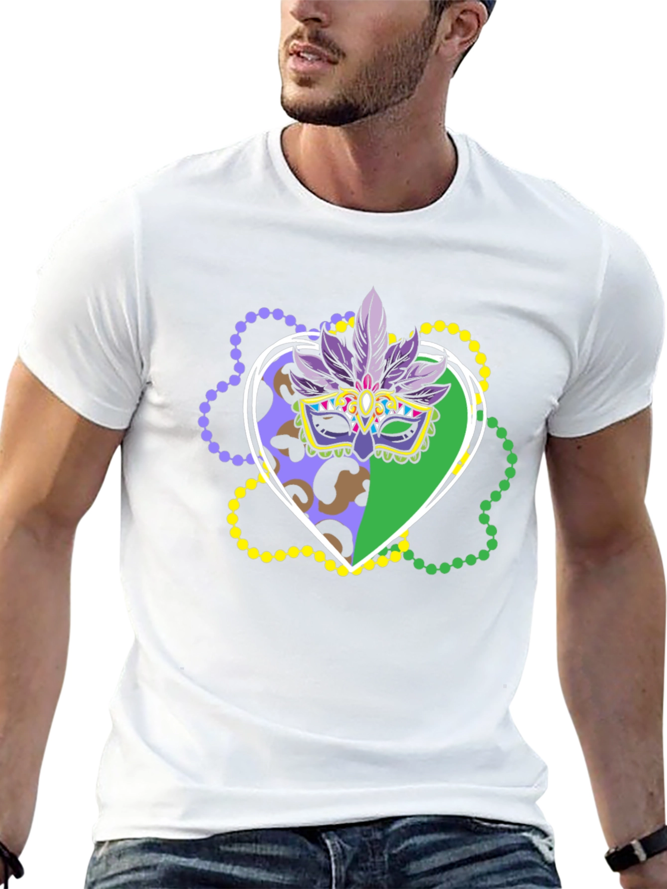 Mardi Gras Mask T-Shirt - Festive Carnival Apparel