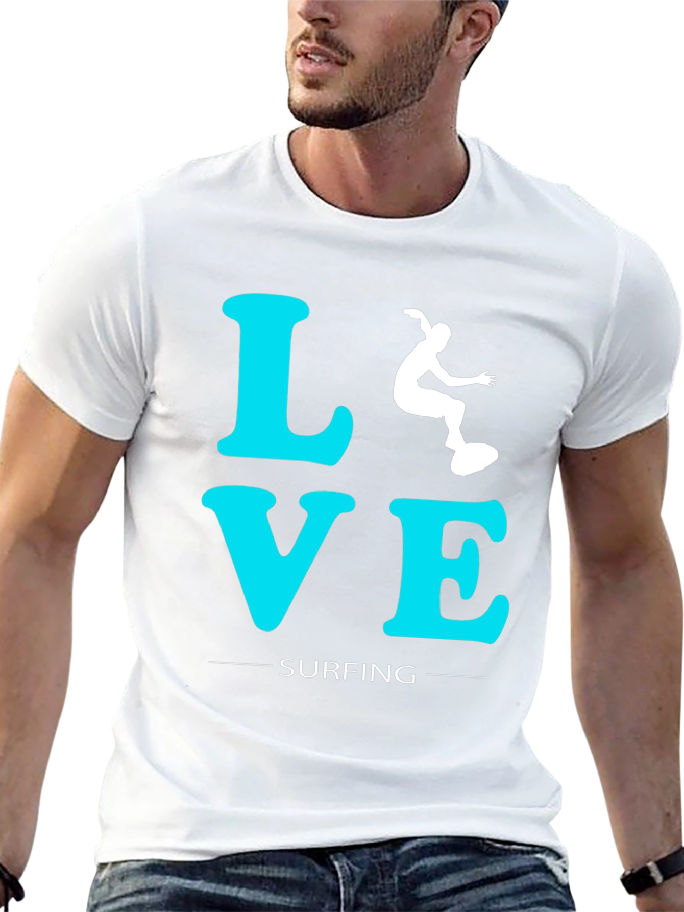 Love Surfing Graphic Tee - Black Cotton T-Shirt