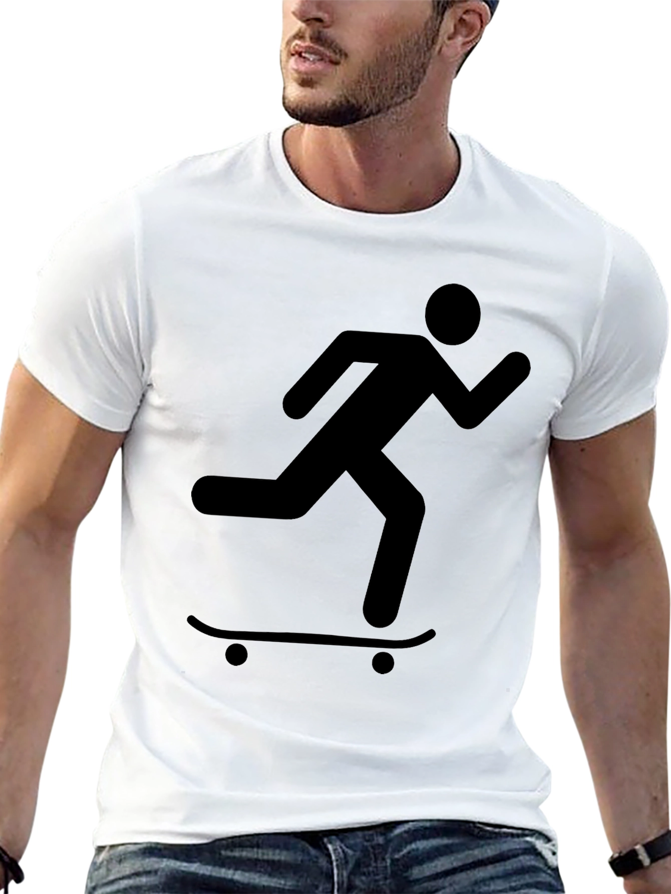 Skateboarder Silhouette Black T-Shirt