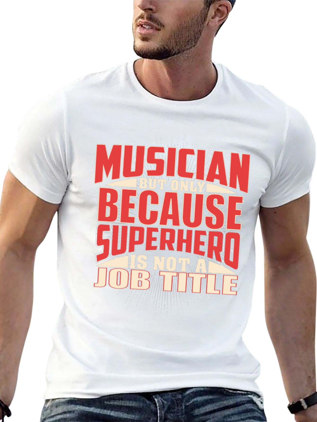Musician Superhero Graphic Print T-Shirt