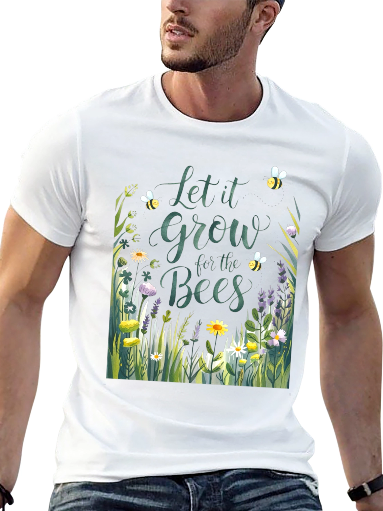 Let it Grow for the Bees Black T-Shirt