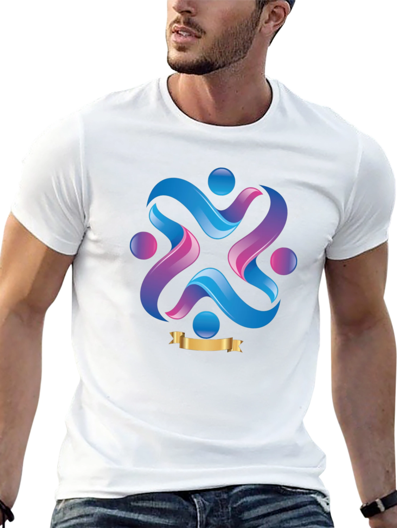 Abstract Graphic Print Crew Neck T-Shirt