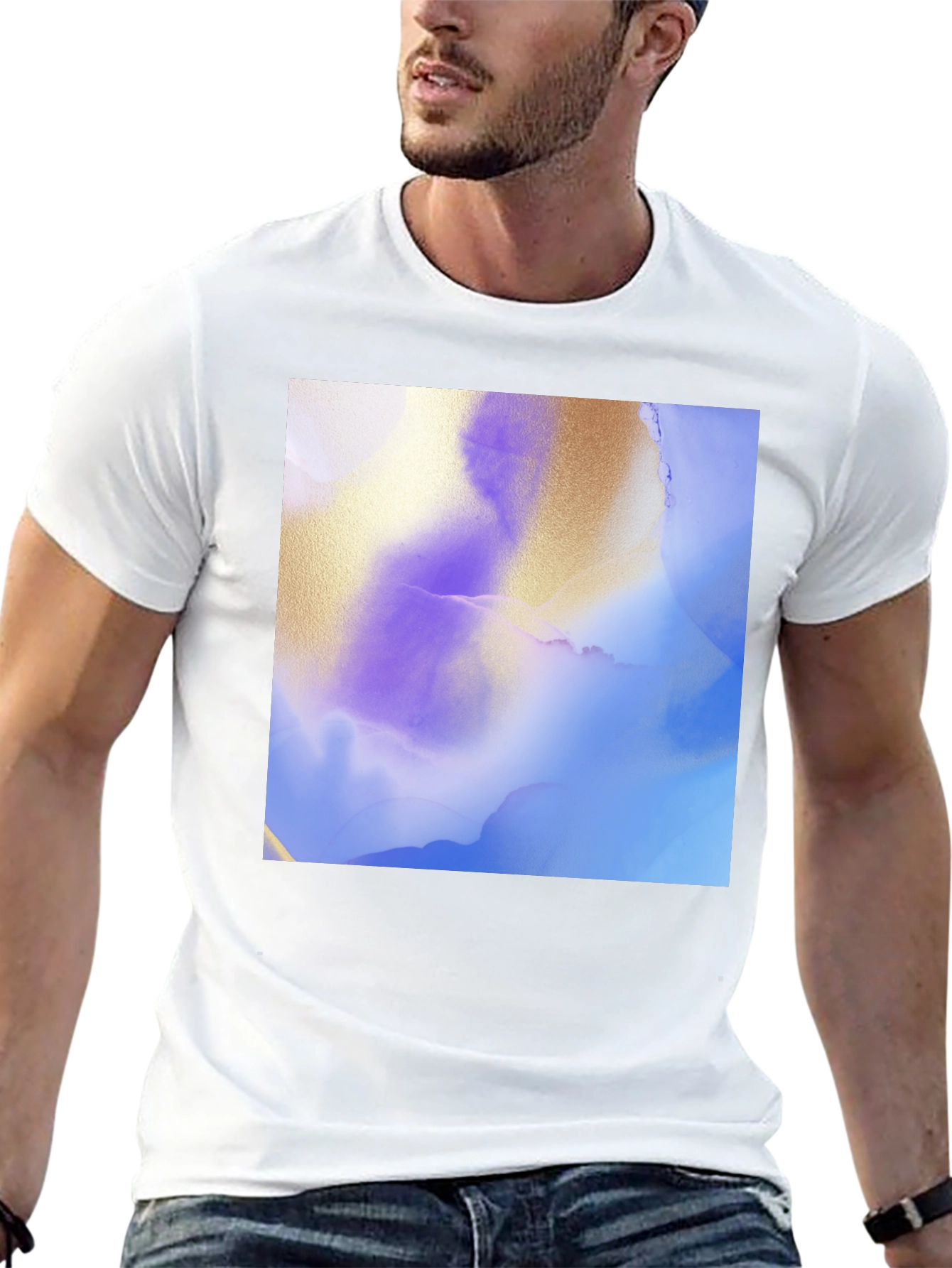 Abstract Art Graphic Tee - Stylish Black T-Shirt