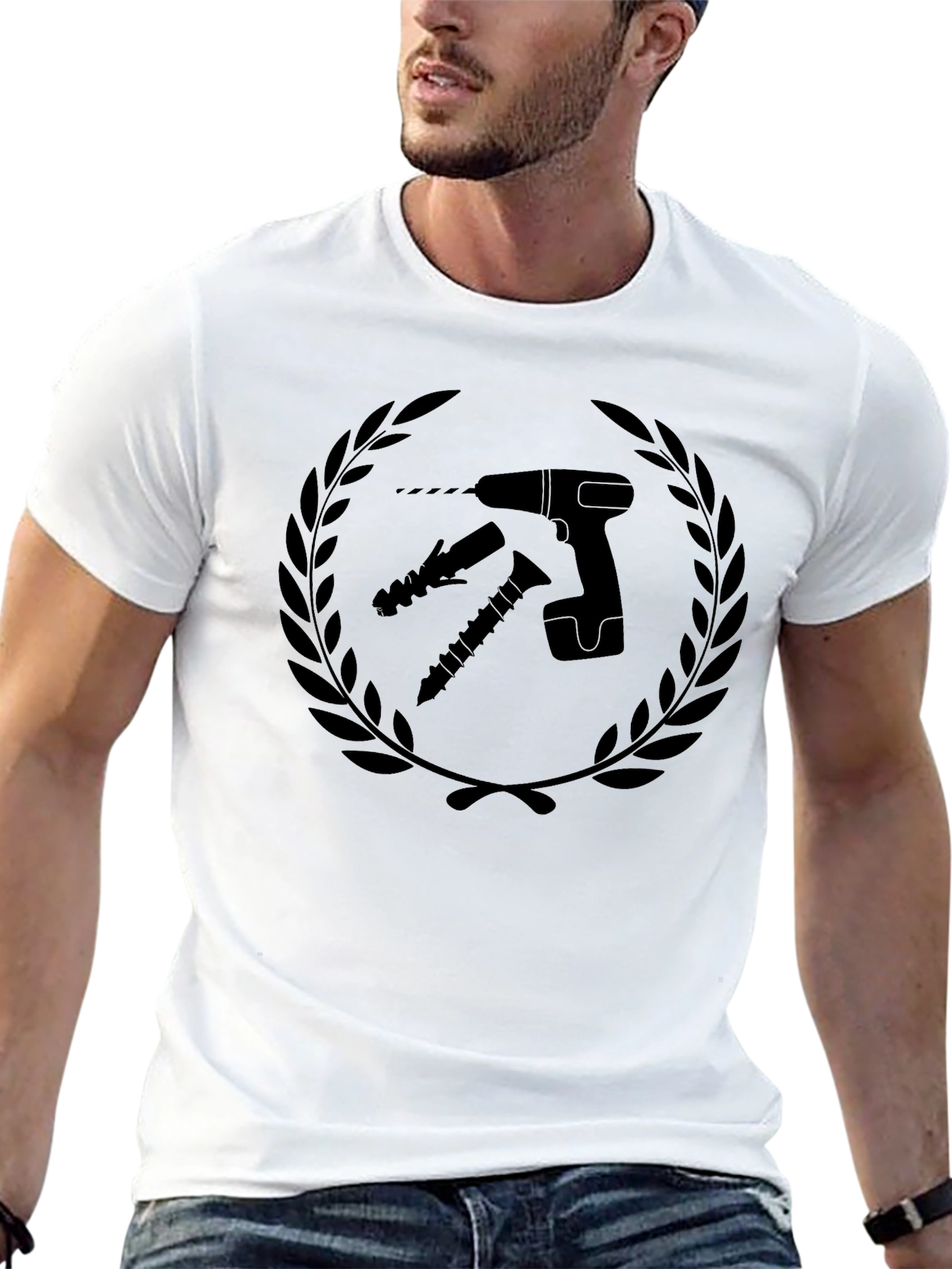 Drill & Screw Black Graphic Tee