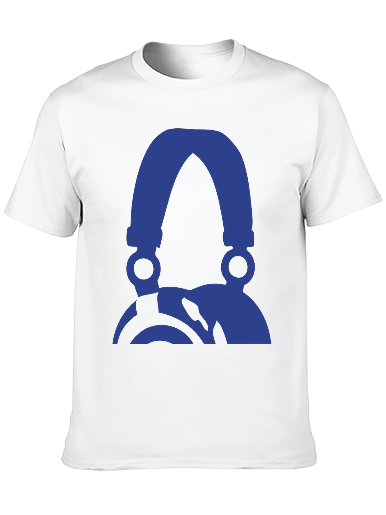 Cool Blue Headphone Graphic Black T-Shirt