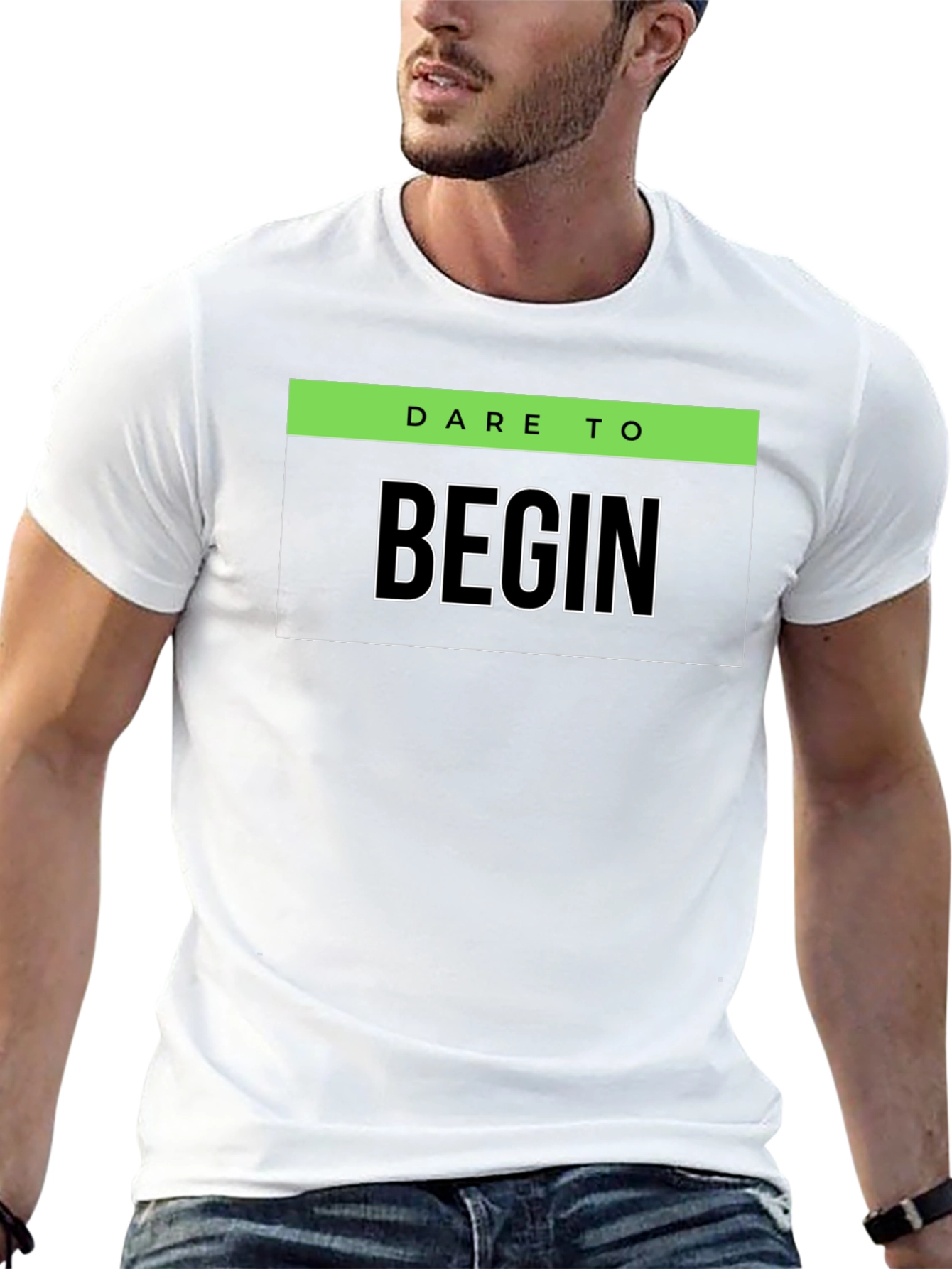 Dare to Begin Graphic T-Shirt - Black