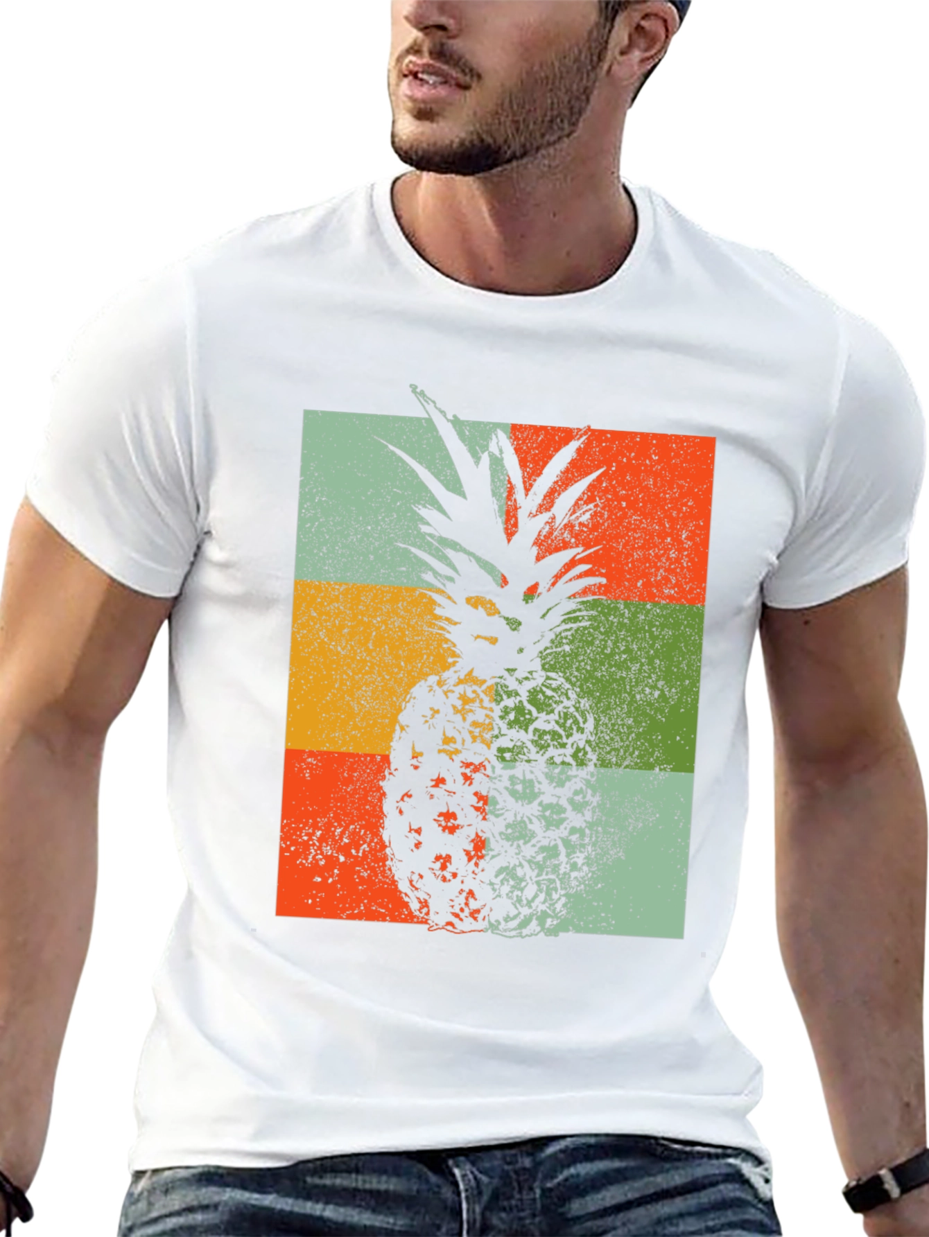 Retro Pineapple Graphic T-Shirt