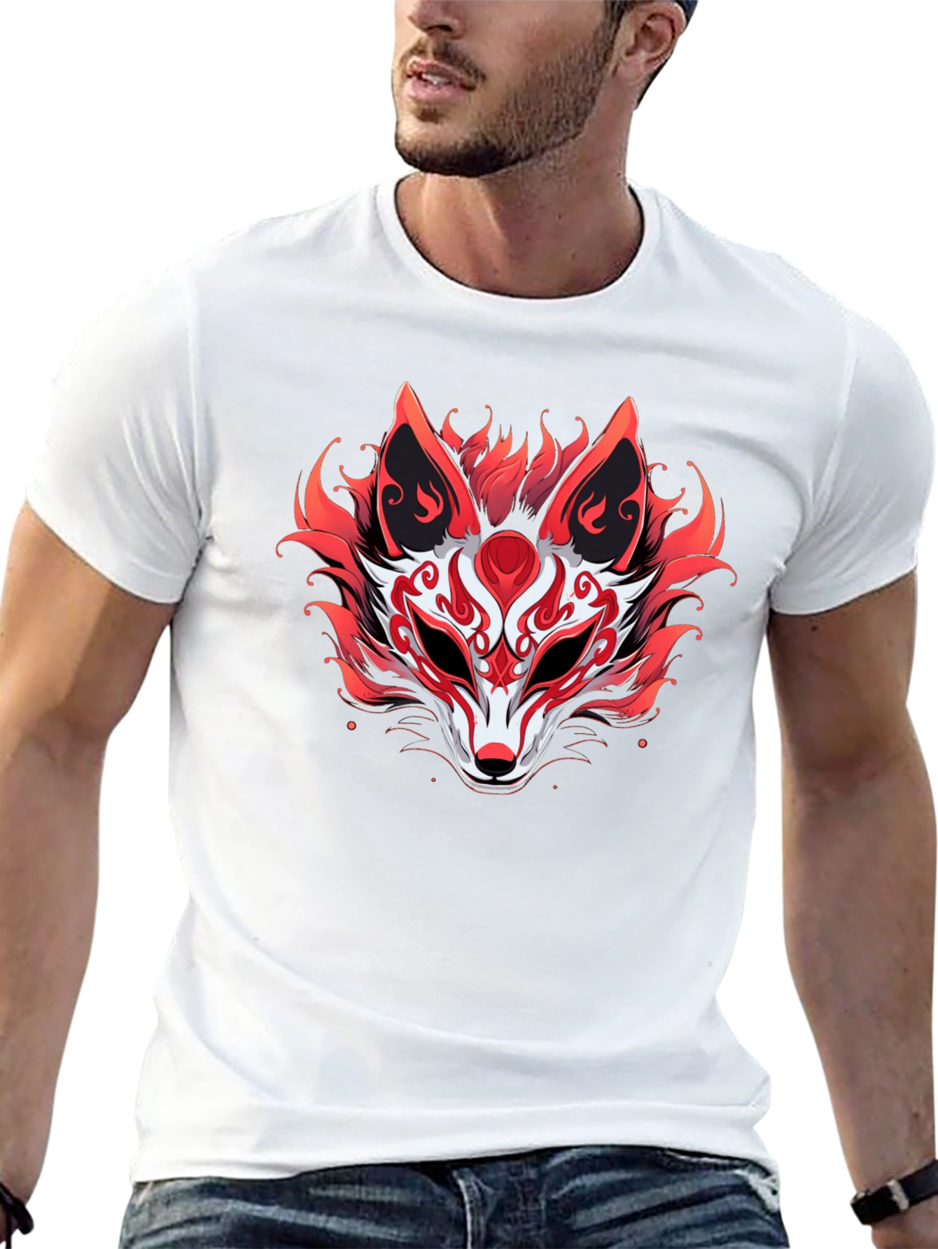 Red Fox Mask Graphic Tee - Stylish Unisex T-Shirt