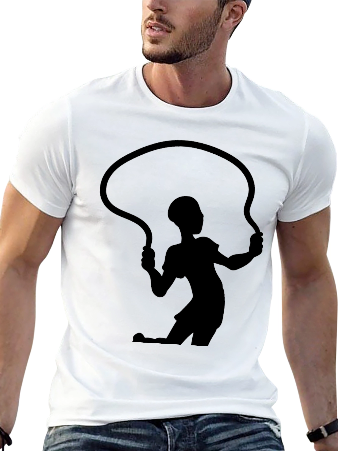 Jump Rope Silhouette Black T-Shirt